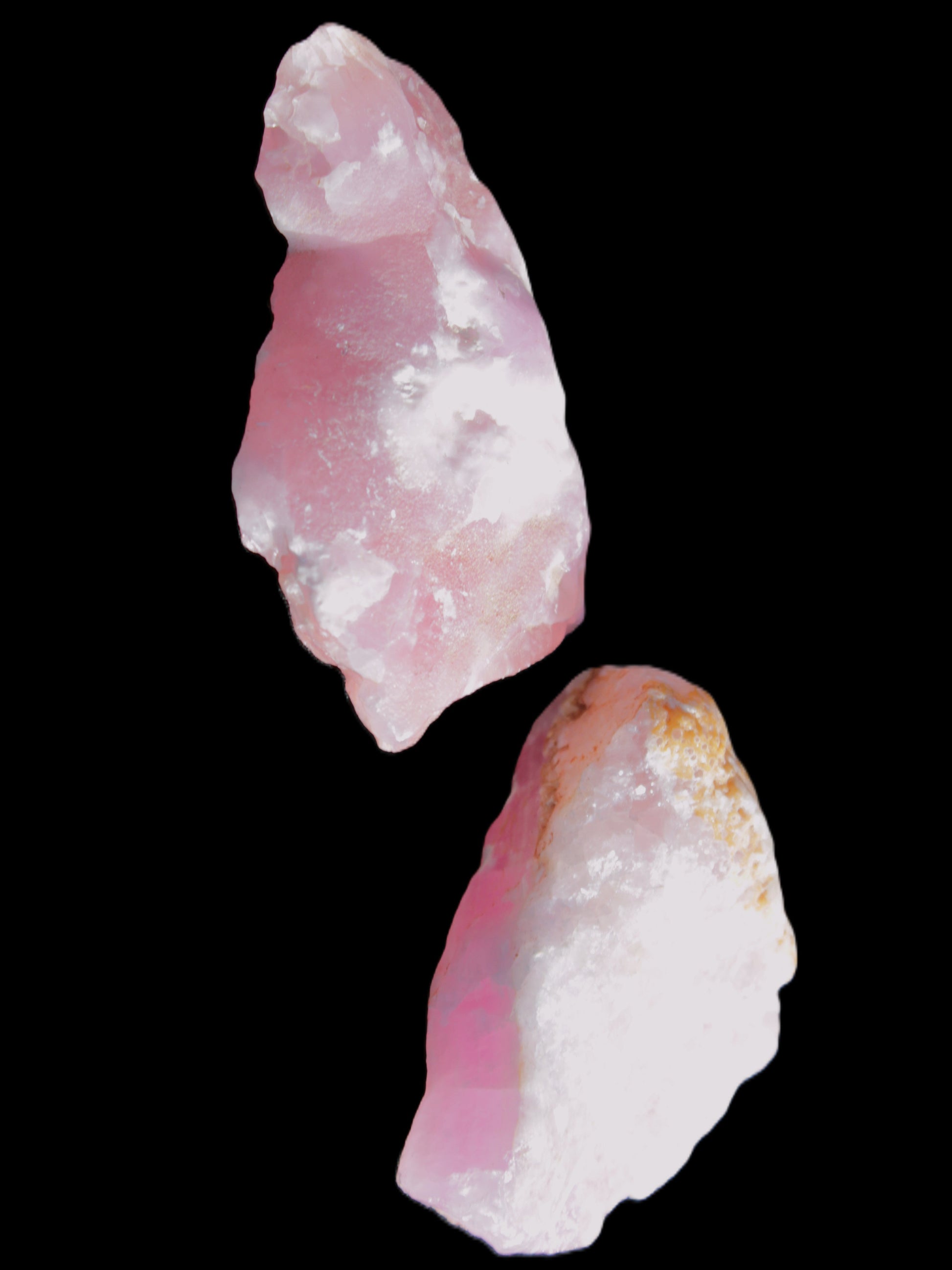 Pink Aragonite two specimens 49*16*39  / 55*12*33mm  37.8/33.2g Rocks and Things Store