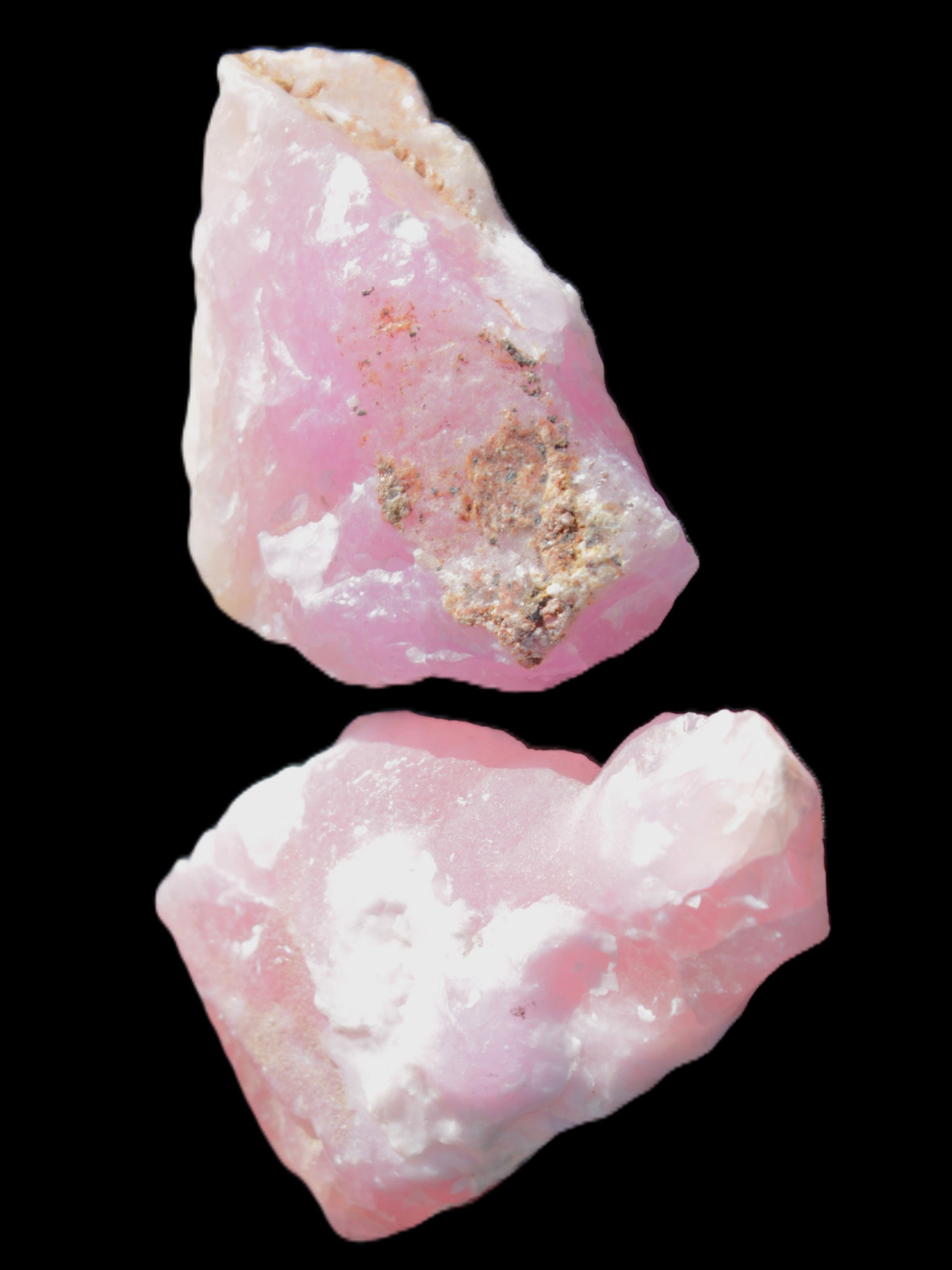 Pink Aragonite two specimens 49*16*39  / 55*12*33mm  37.8/33.2g Rocks and Things Store