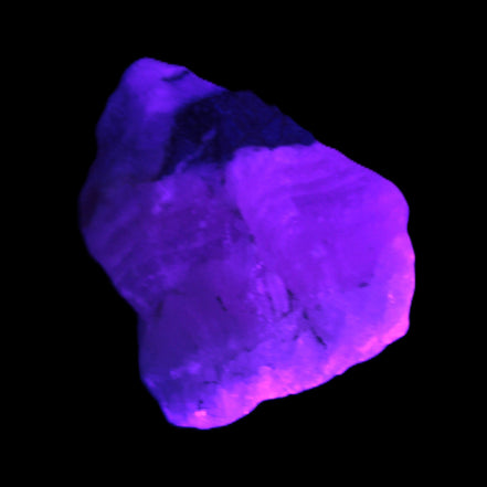 Pink Aragonite specimen from Pakistan 12-21g in UV light Rocks and Things Store