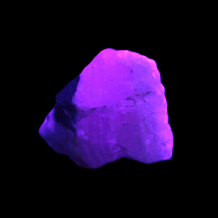 Pink Aragonite specimen from Pakistan 12-21g in UV light Rocks and Things Store