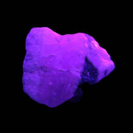 Pink Aragonite specimen from Pakistan 12-21g in UV light Rocks and Things Store