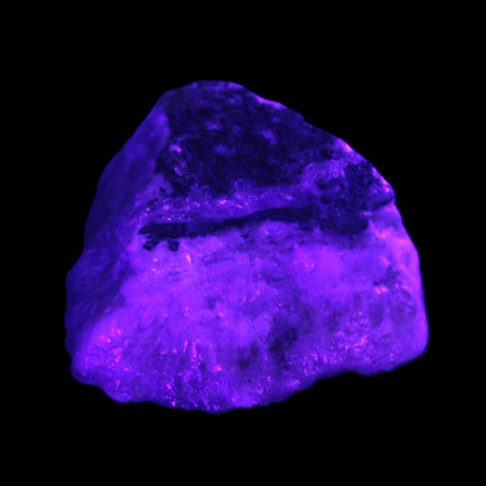 Pink Aragonite specimen 32*15*29mm 21.7g in UV light - Rocks and Things Store