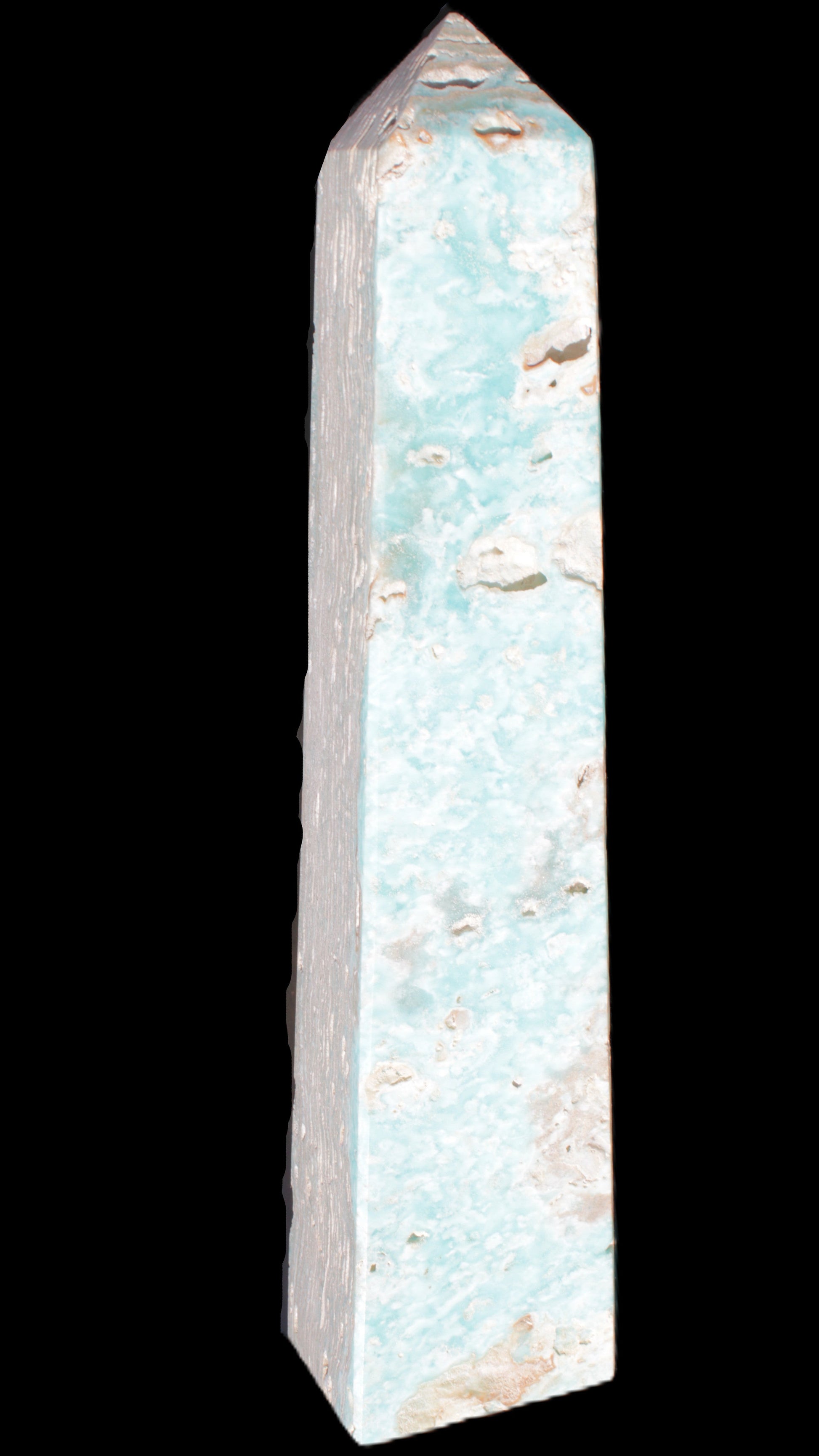 Caribbean Calcite obelisk 83*59*375mm 3089g Rocks and Things Store