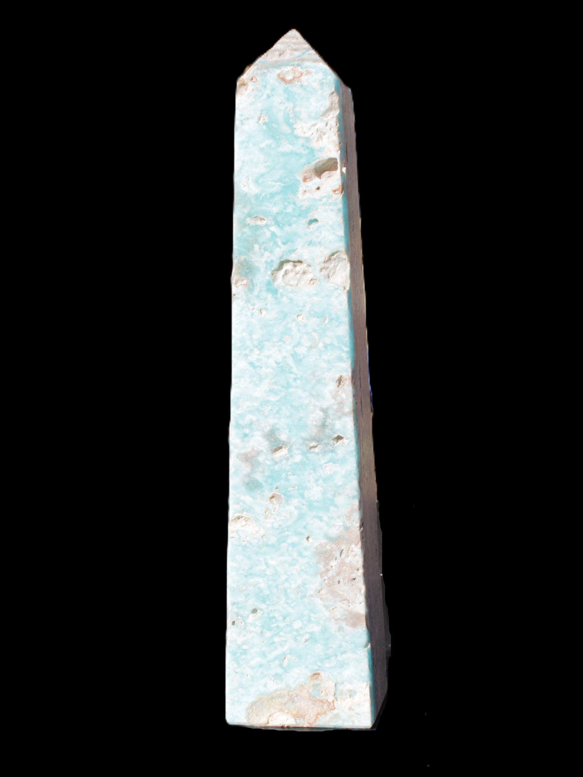 Caribbean Calcite obelisk 83*59*375mm 3089g Rocks and Things Store