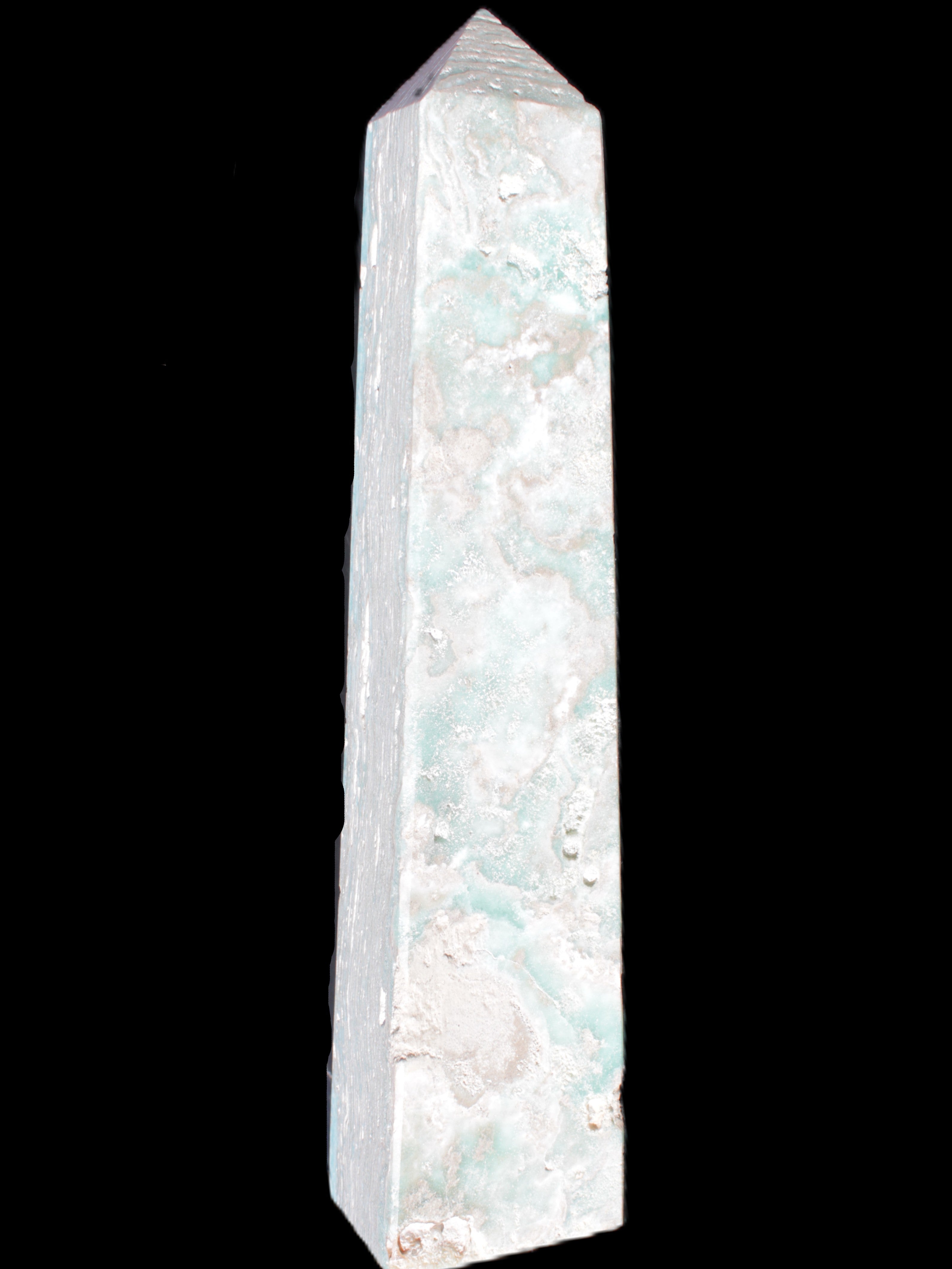 Caribbean Calcite obelisk 83*59*375mm 3089g Rocks and Things Store