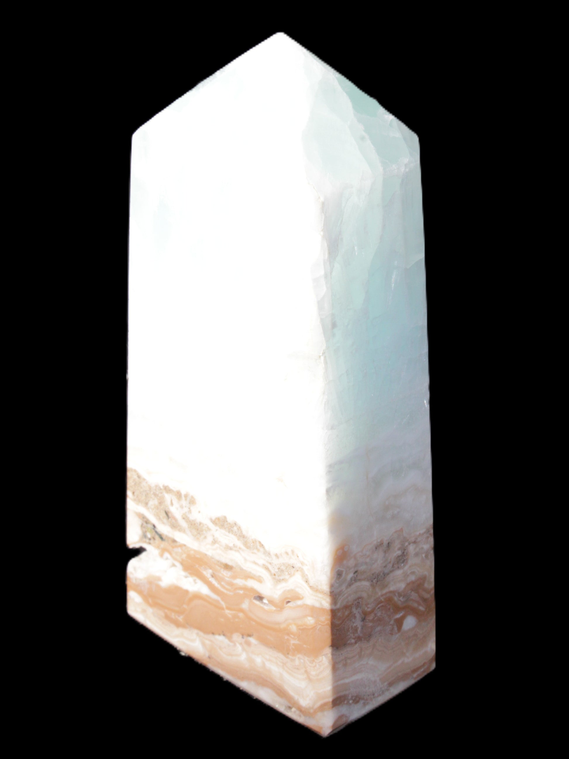 Caribbean Calcite Blue Aragonite obelisk 44*27*98mm 234.9g Rocks and Things