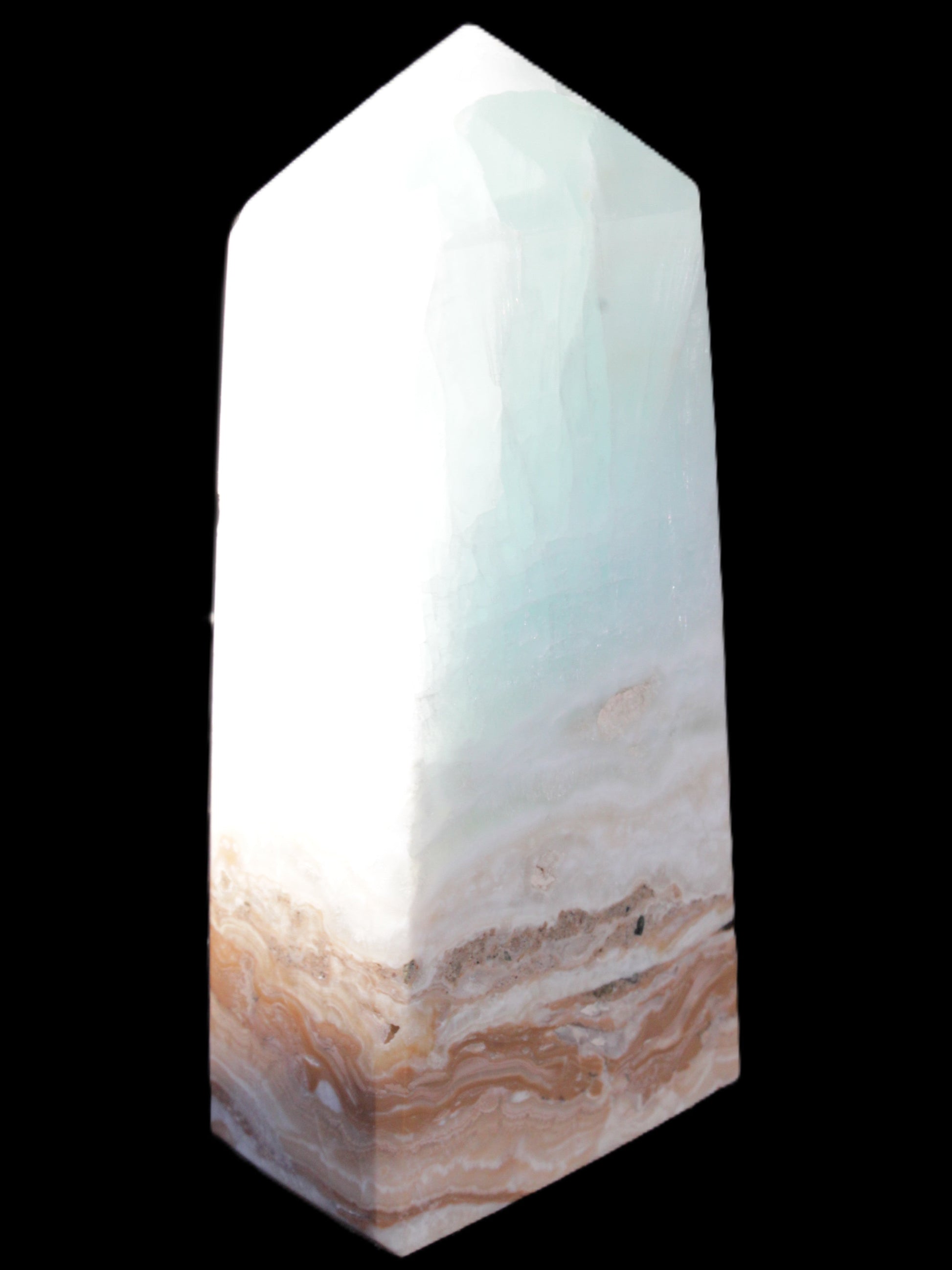 Caribbean Calcite Blue Aragonite obelisk 44*27*98mm 234.9g Rocks and Things