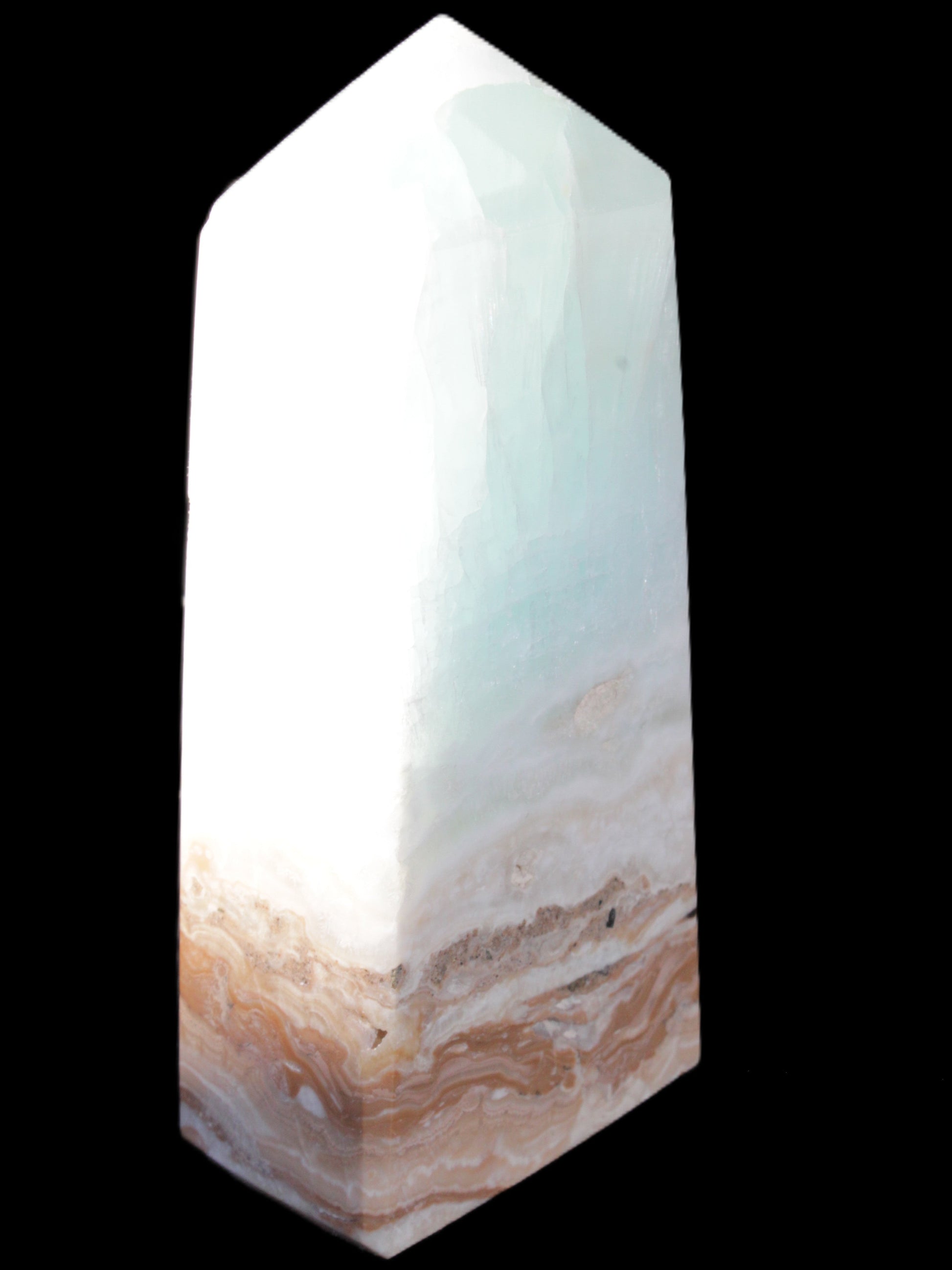Caribbean Calcite Blue Aragonite obelisk 44*27*98mm 234.9g Rocks and Things