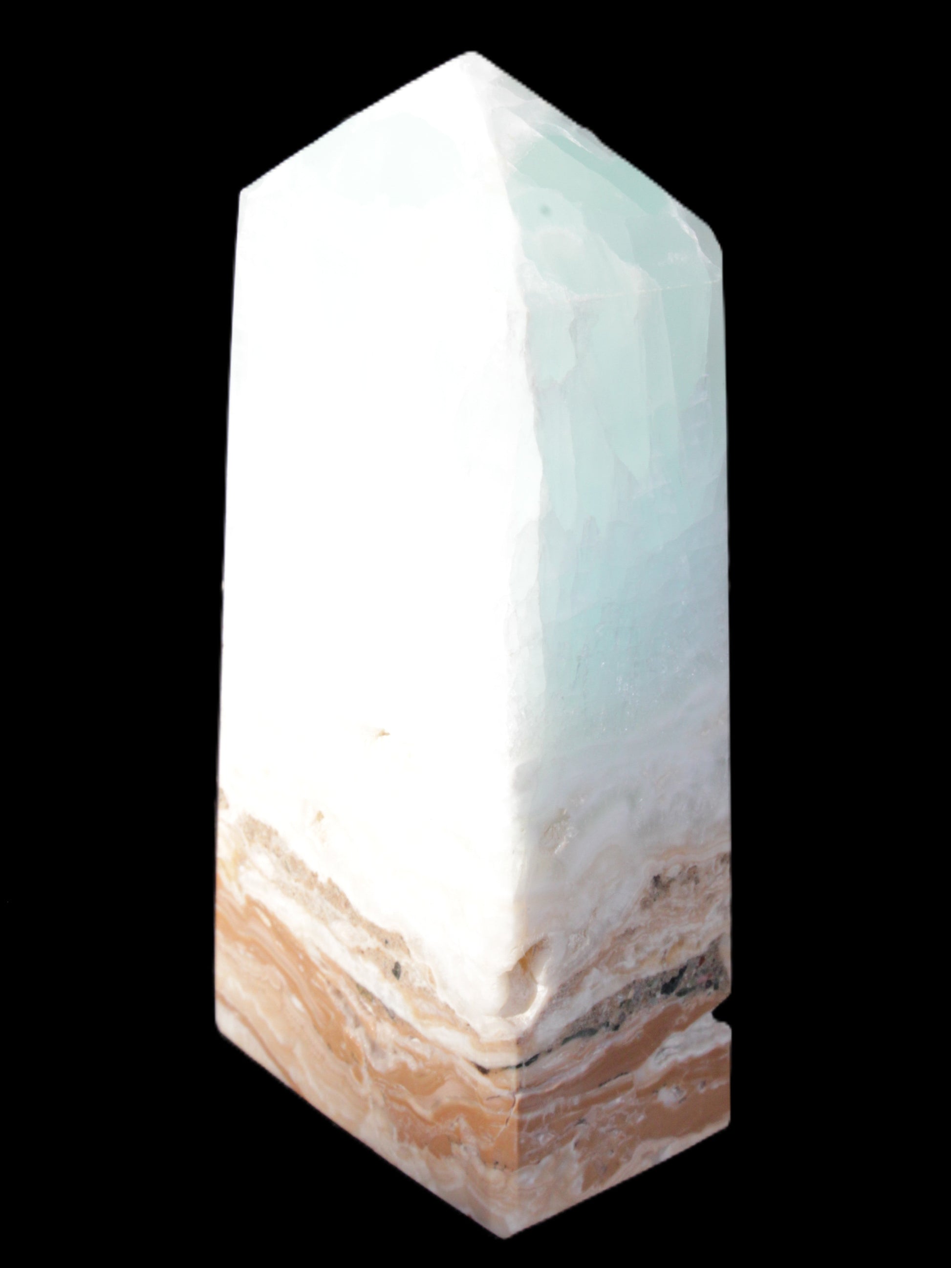 Caribbean Calcite Blue Aragonite obelisk 44*27*98mm 234.9g Rocks and Things