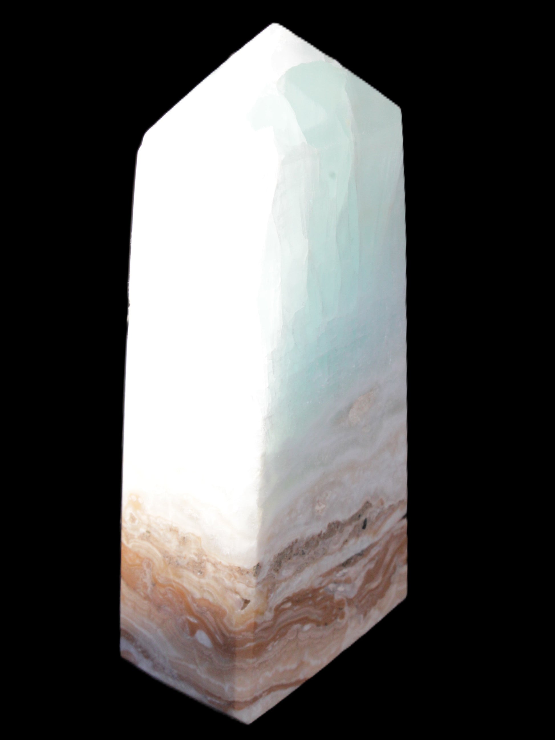 Caribbean Calcite Blue Aragonite obelisk 44*27*98mm 234.9g Rocks and Things