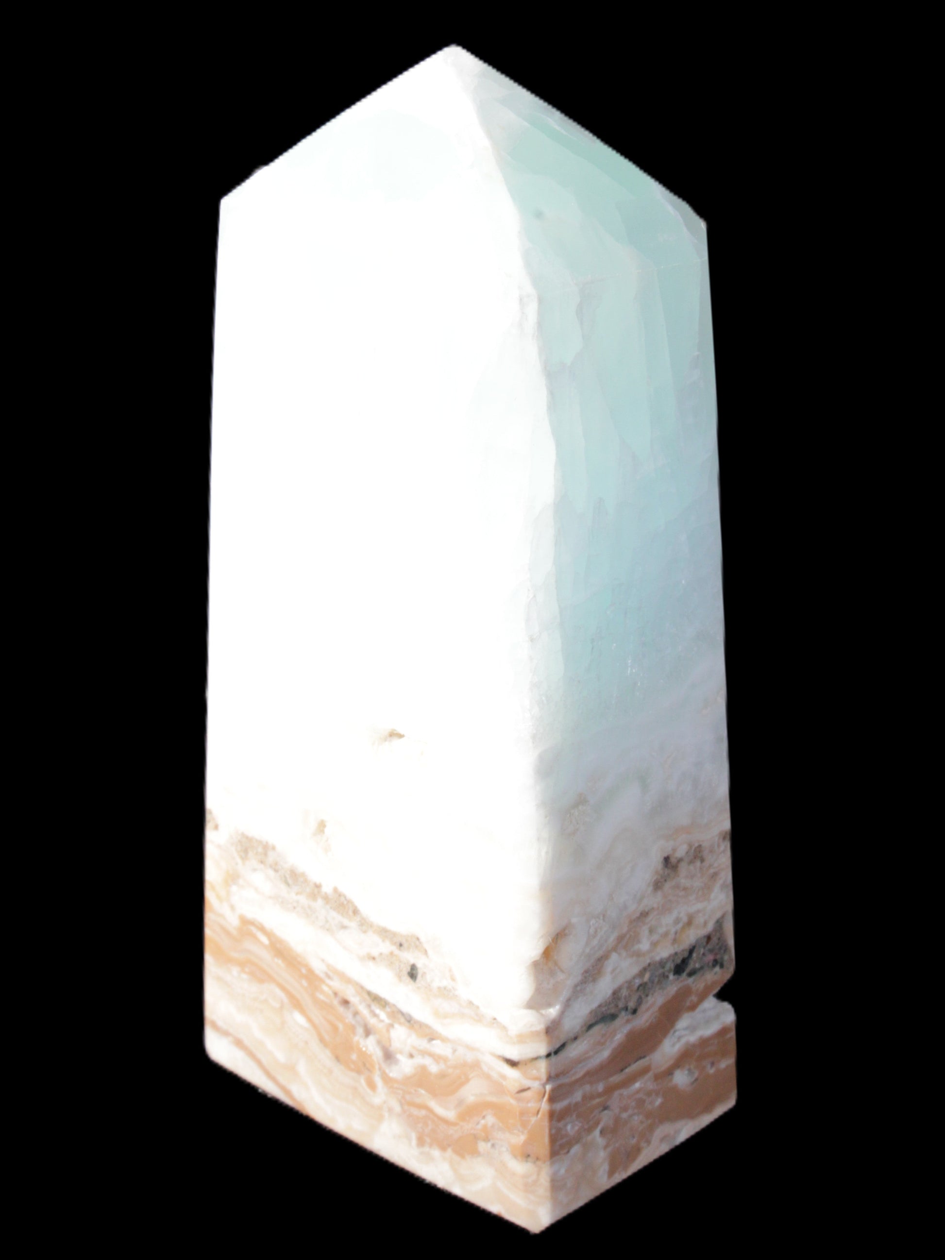 Caribbean Calcite Blue Aragonite obelisk 44*27*98mm 234.9g Rocks and Things