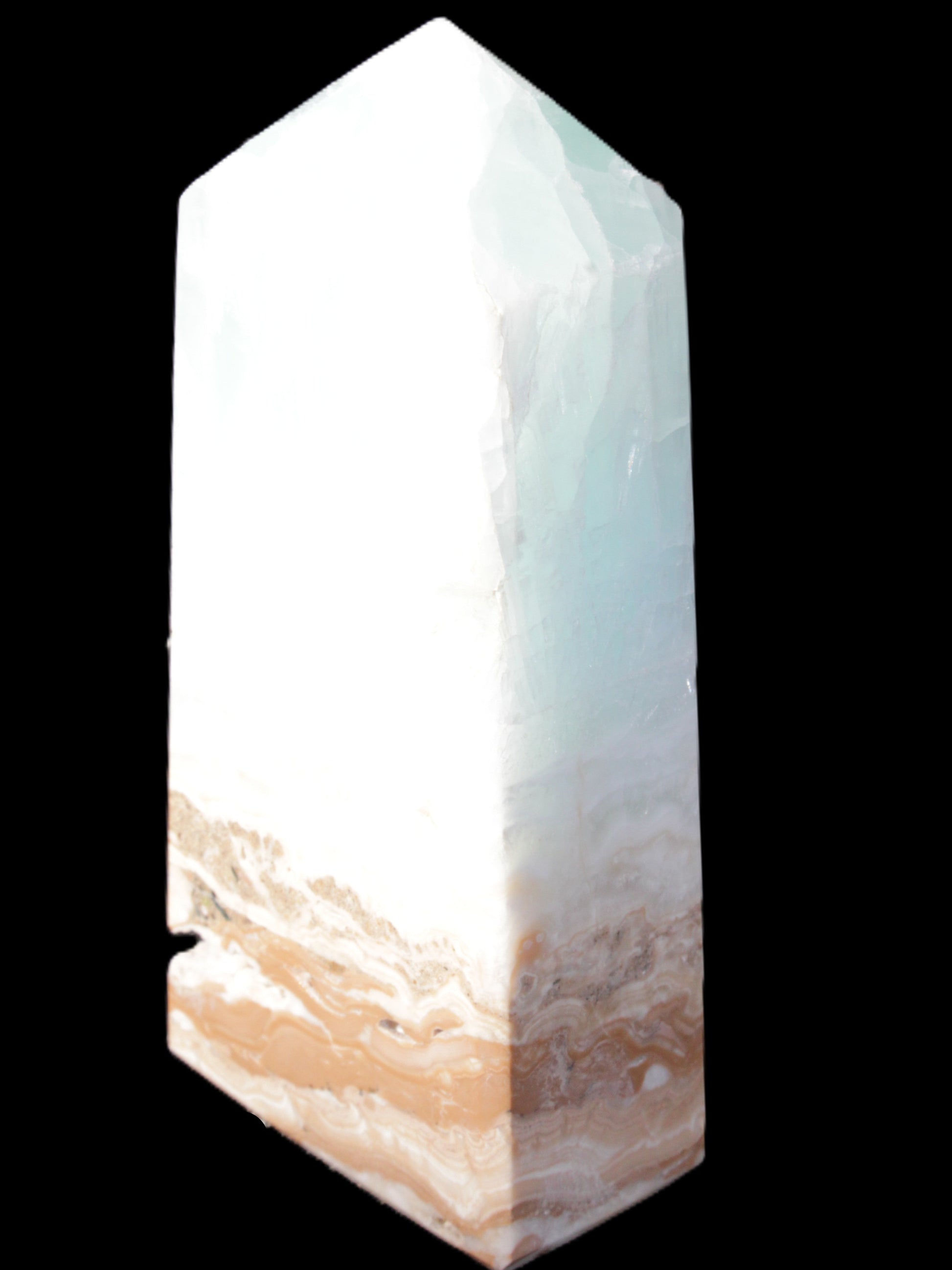 Caribbean Calcite Blue Aragonite obelisk 44*27*98mm 234.9g Rocks and Things