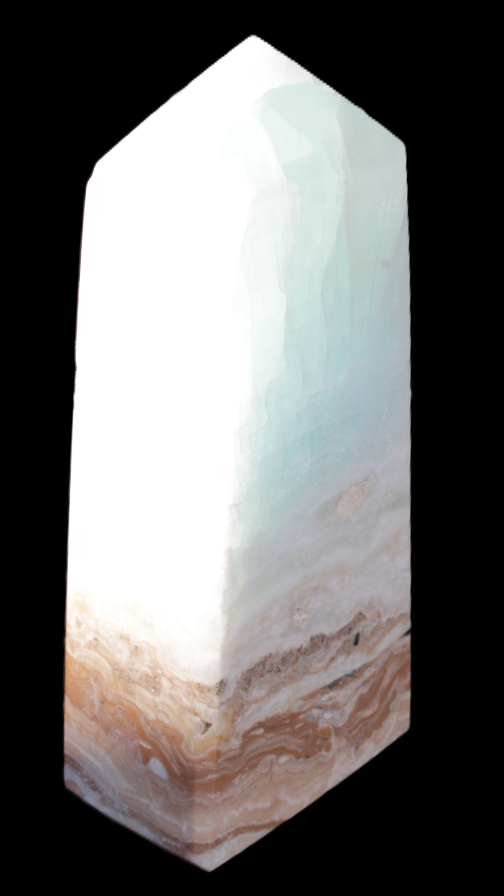 Caribbean Calcite Blue Aragonite obelisk 44*27*98mm 234.9g Rocks and Things