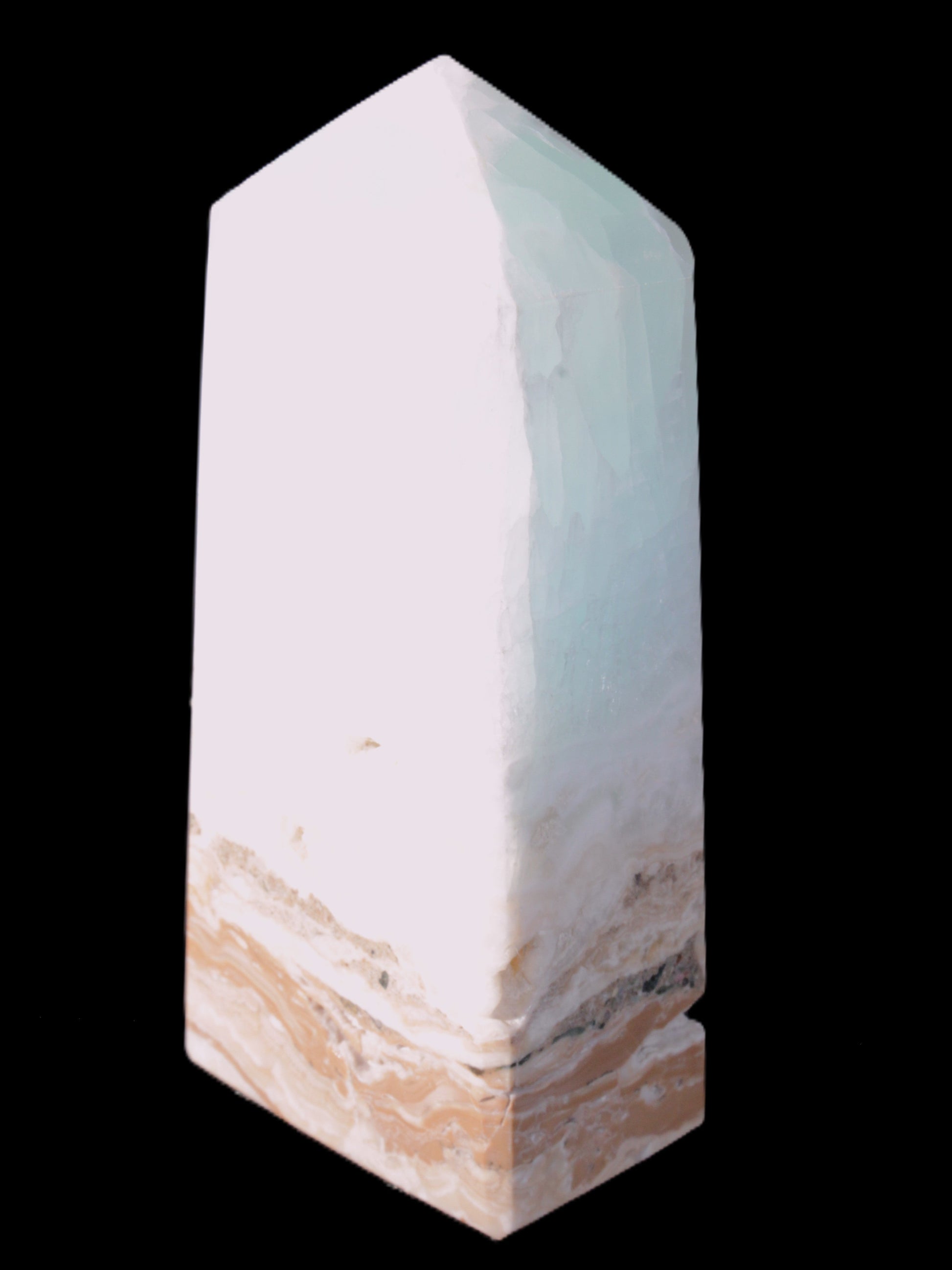 Caribbean Calcite Blue Aragonite obelisk 44*27*98mm 234.9g Rocks and Things