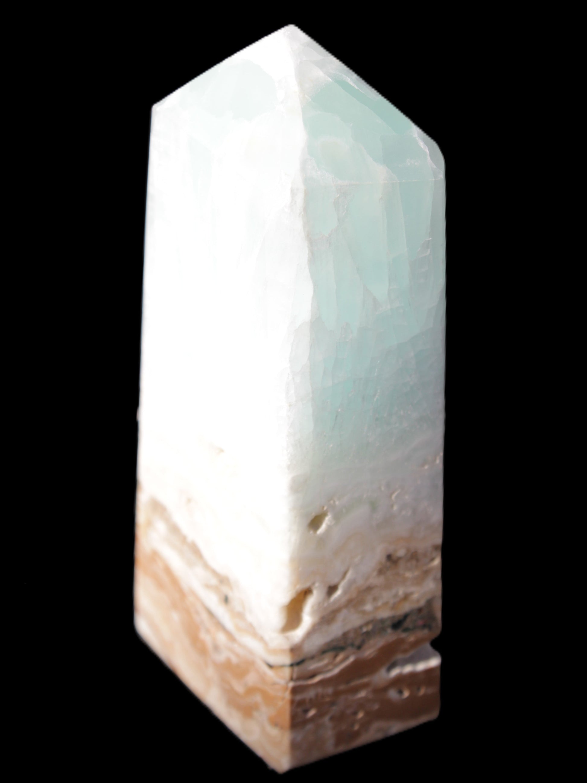 Caribbean Calcite Blue Aragonite obelisk 44*27*98mm 234.9g Rocks and Things