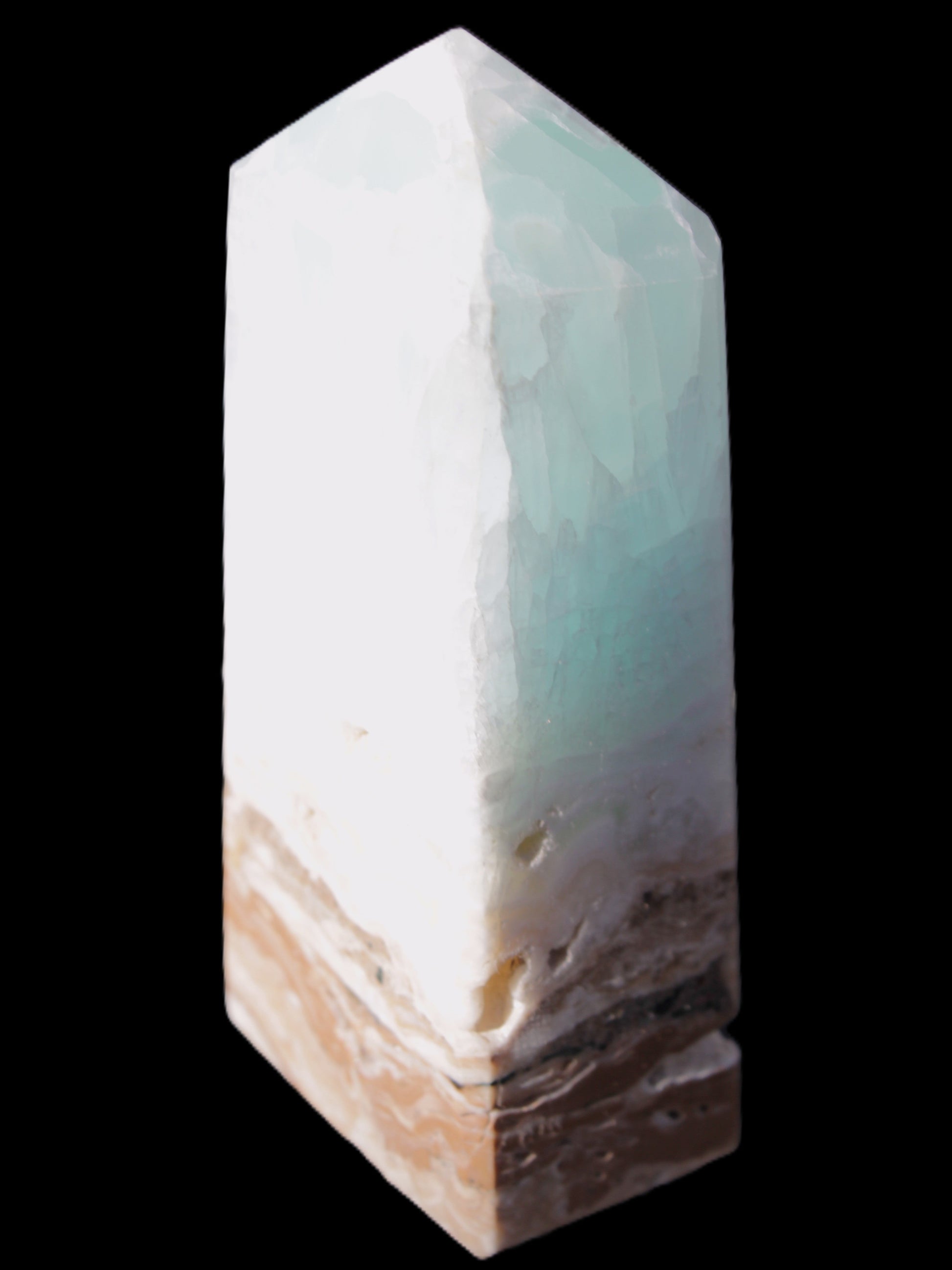 Caribbean Calcite Blue Aragonite obelisk 44*27*98mm 234.9g Rocks and Things