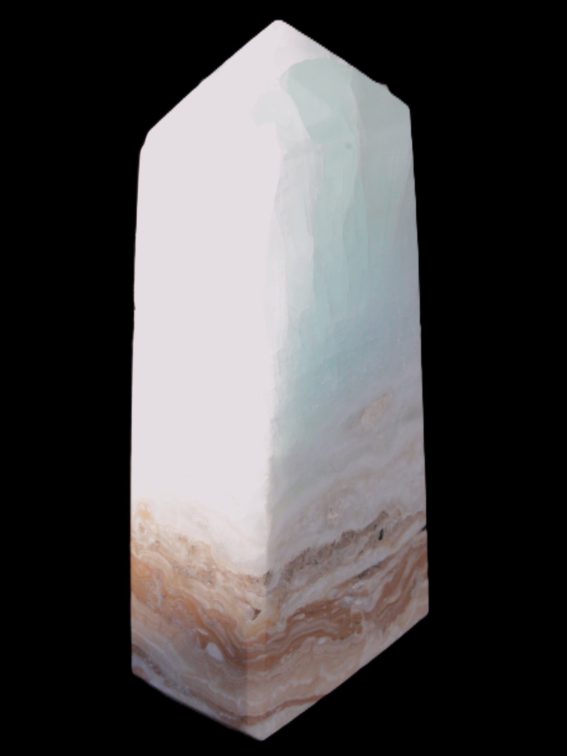 Caribbean Calcite Blue Aragonite obelisk 44*27*98mm 234.9g Rocks and Things