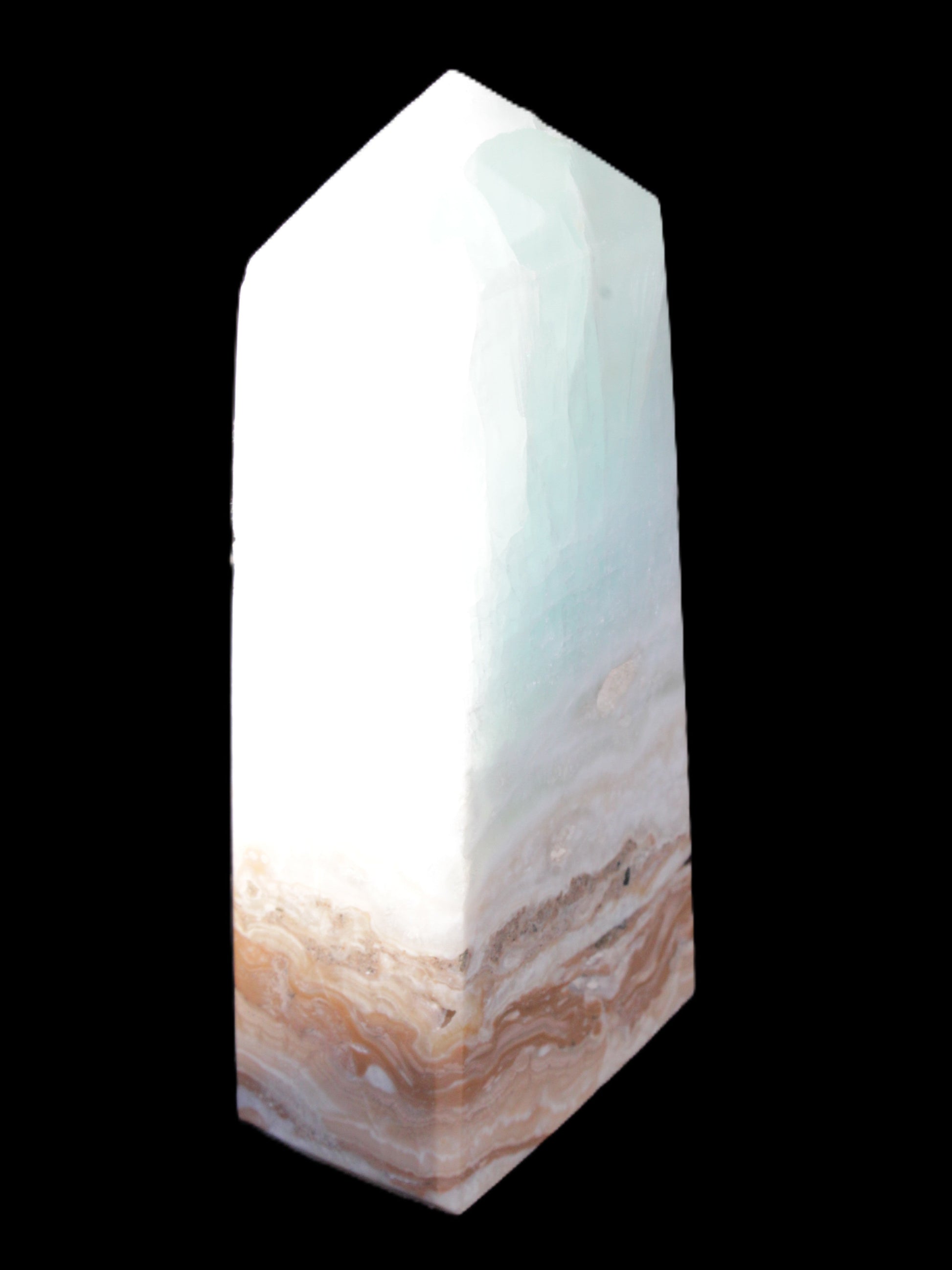 Caribbean Calcite Blue Aragonite obelisk 44*27*98mm 234.9g Rocks and Things