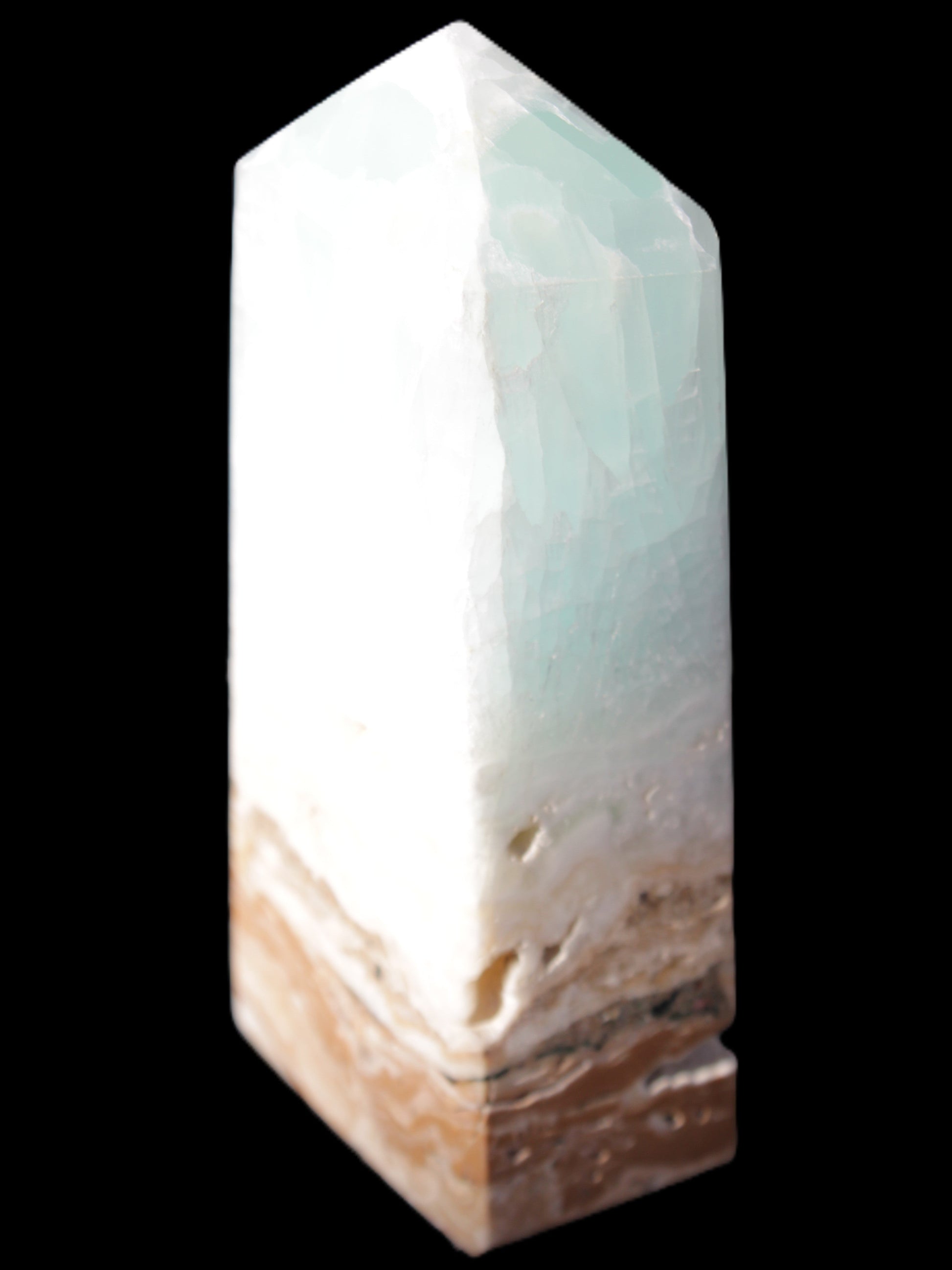 Caribbean Calcite Blue Aragonite obelisk 44*27*98mm 234.9g Rocks and Things