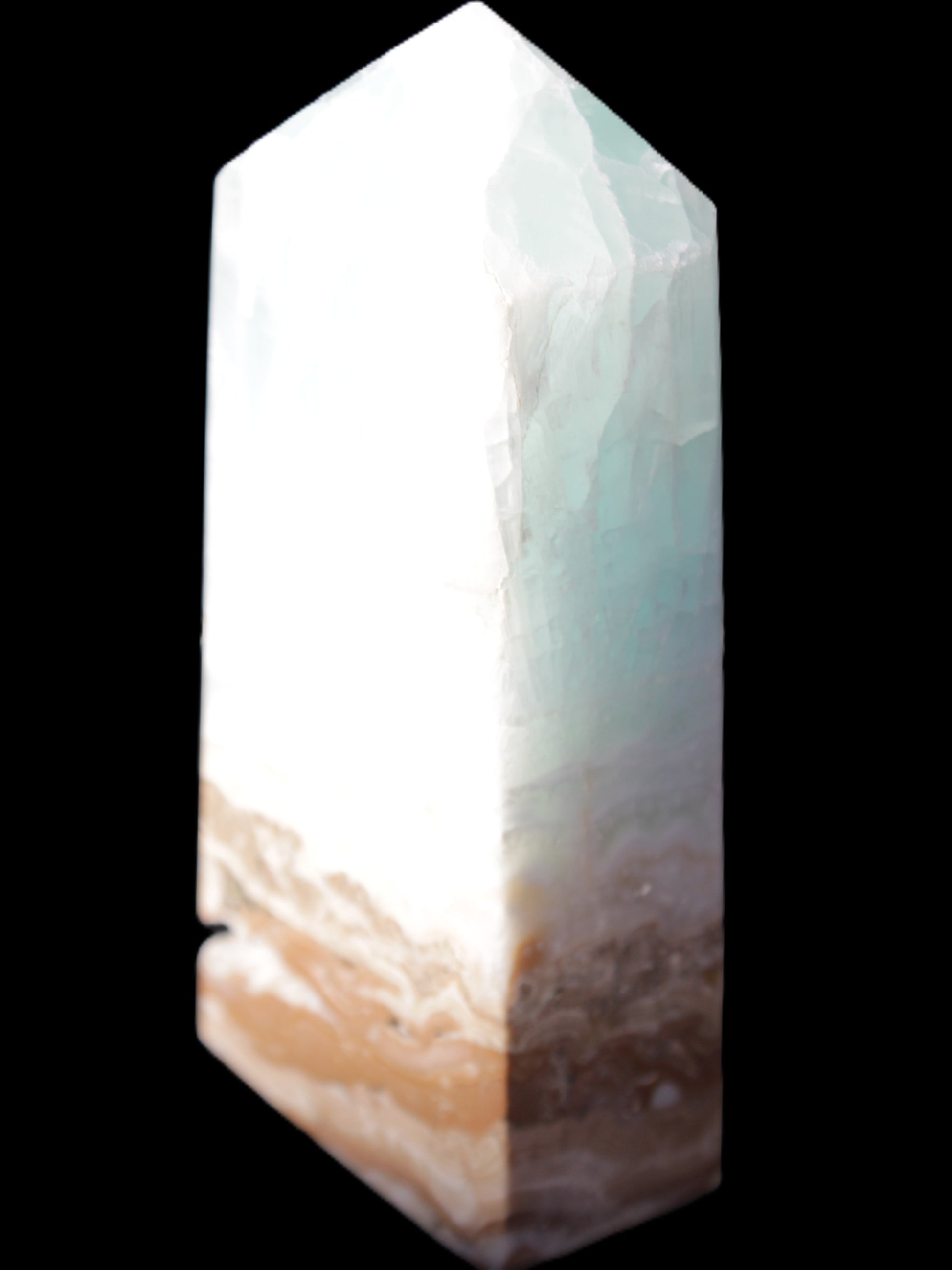 Caribbean Calcite Blue Aragonite obelisk 44*27*98mm 234.9g Rocks and Things
