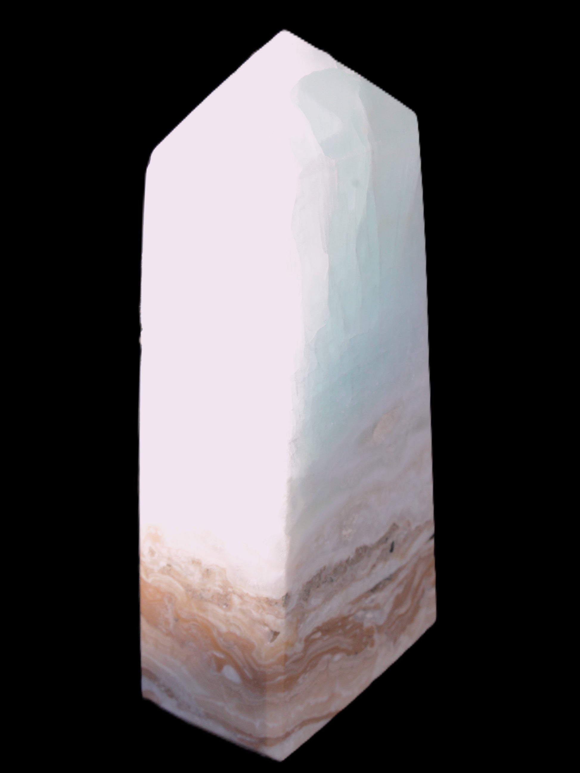 Caribbean Calcite Blue Aragonite obelisk 44*27*98mm 234.9g Rocks and Things