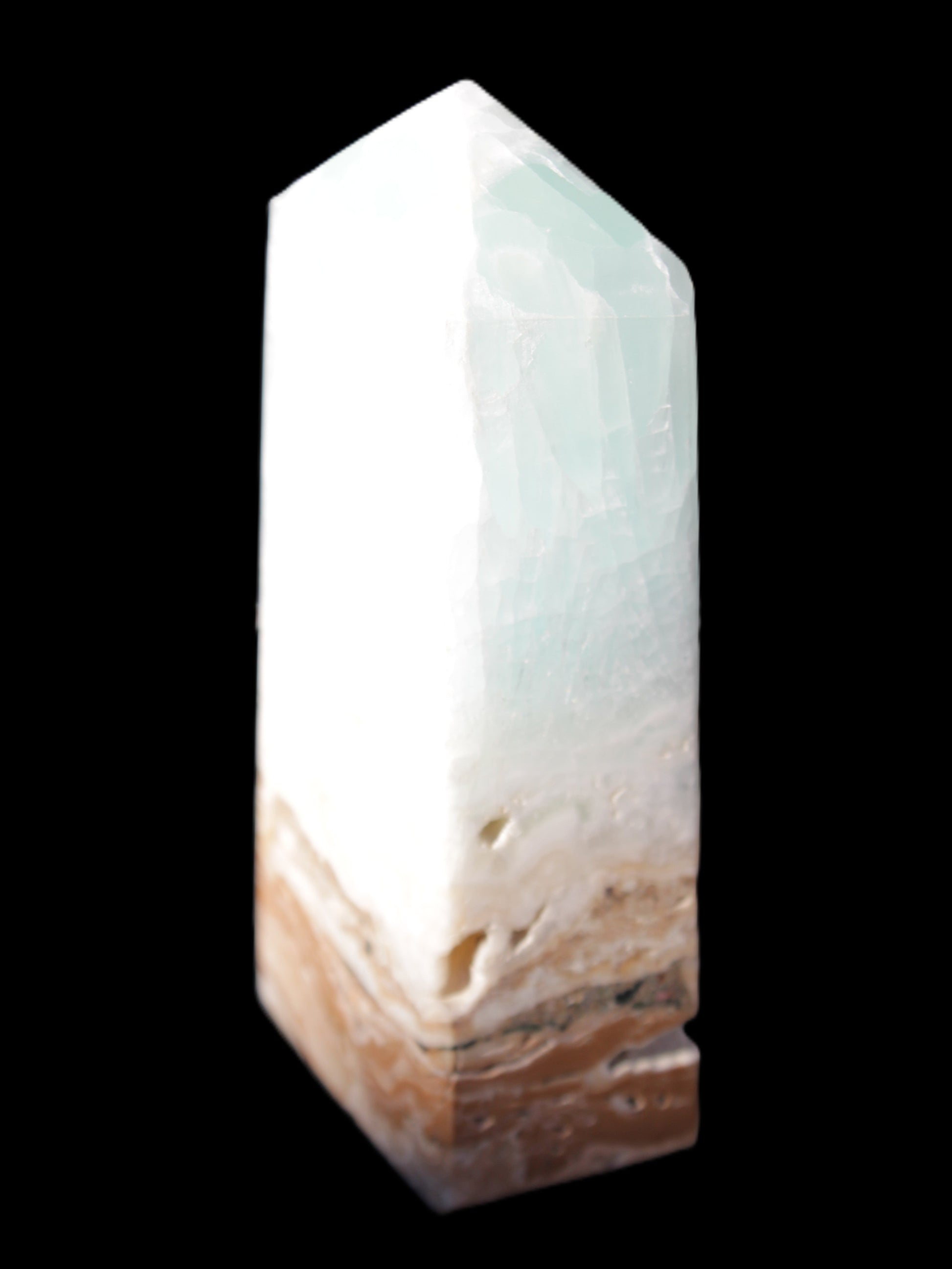 Caribbean Calcite Blue Aragonite obelisk 44*27*98mm 234.9g Rocks and Things