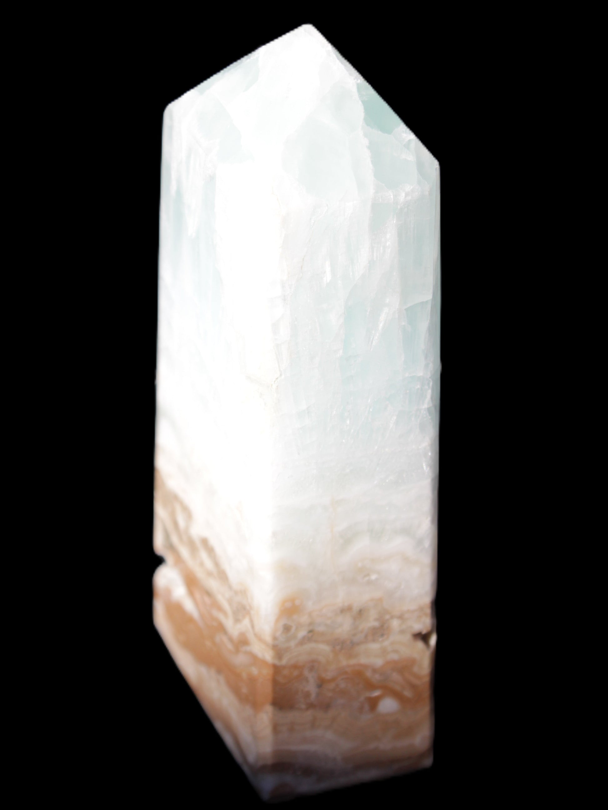 Caribbean Calcite Blue Aragonite obelisk 44*27*98mm 234.9g Rocks and Things