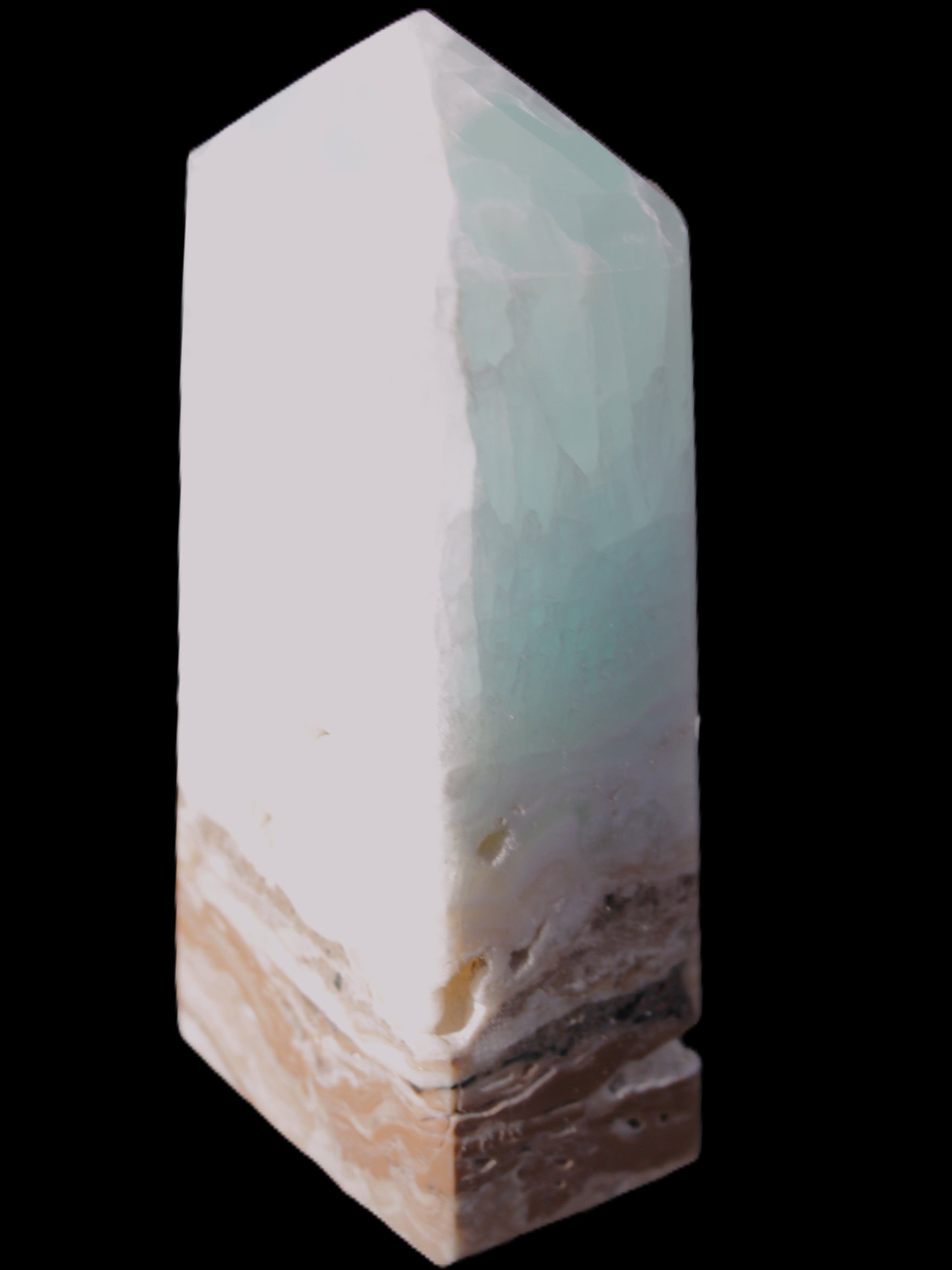 Caribbean Calcite Blue Aragonite obelisk 44*27*98mm 234.9g Rocks and Things