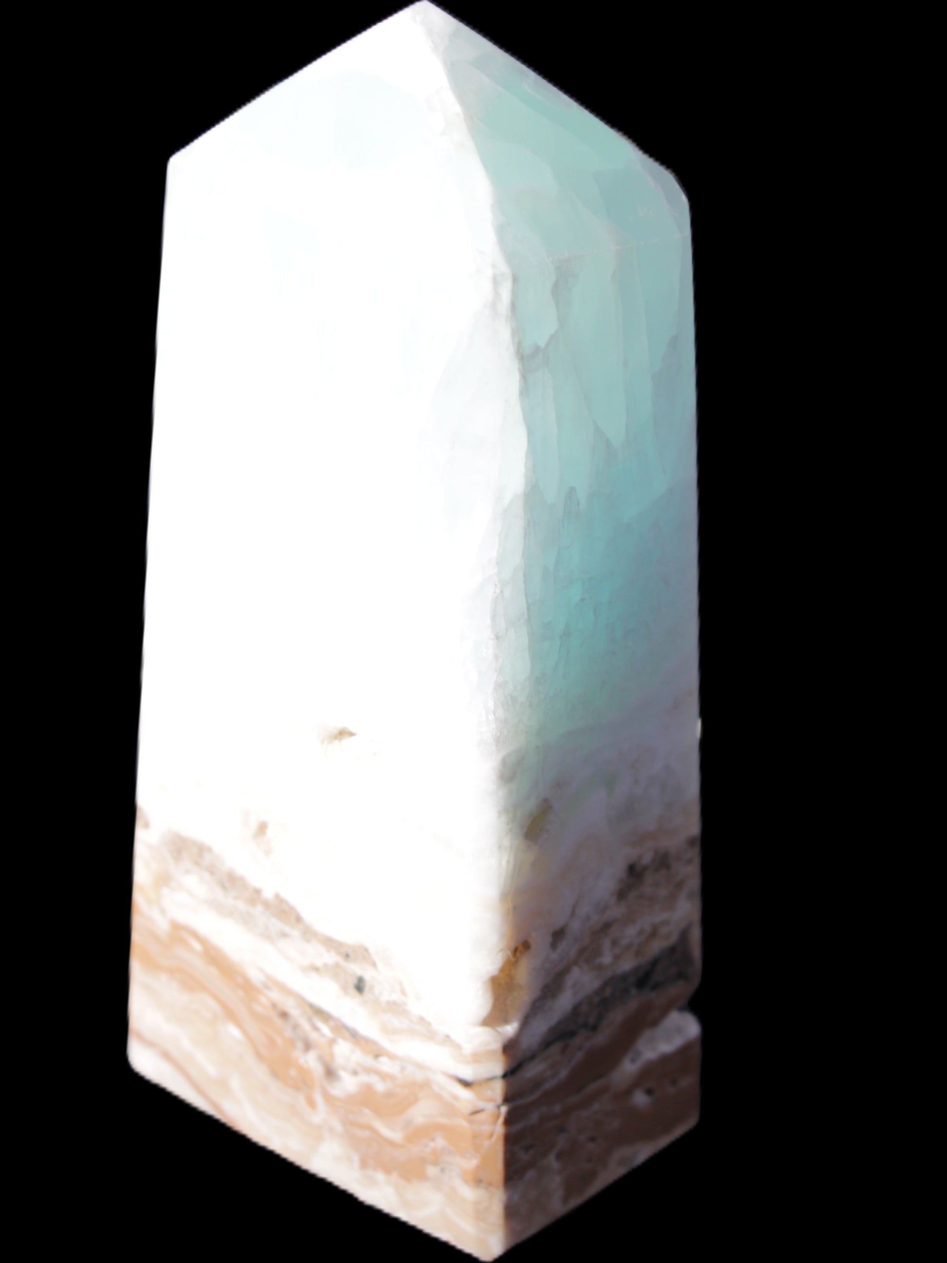 Caribbean Calcite Blue Aragonite obelisk 44*27*98mm 234.9g Rocks and Things