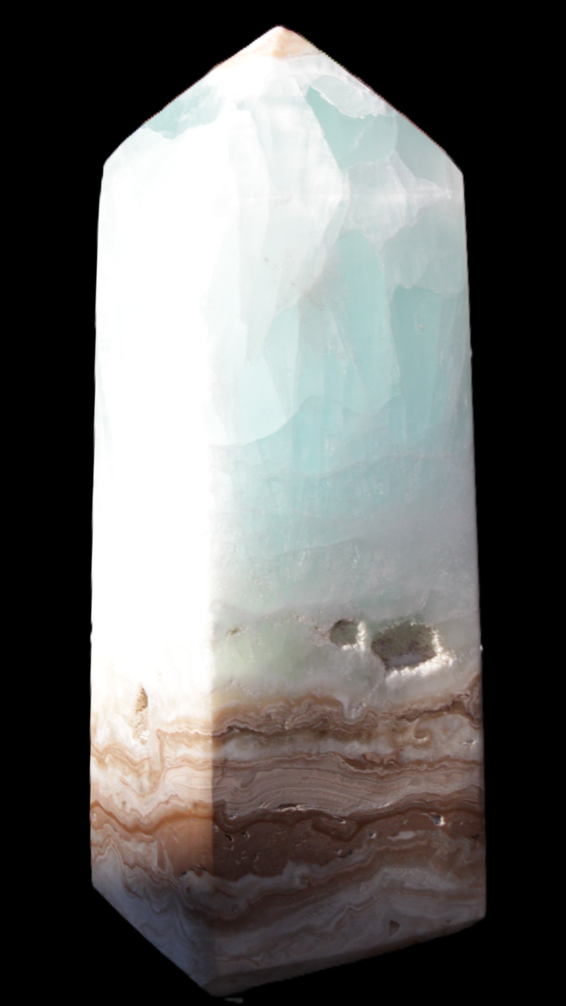 Caribbean Calcite Blue Aragonite obelisk 46*32*128mm 468.6g Rocks and Things Store