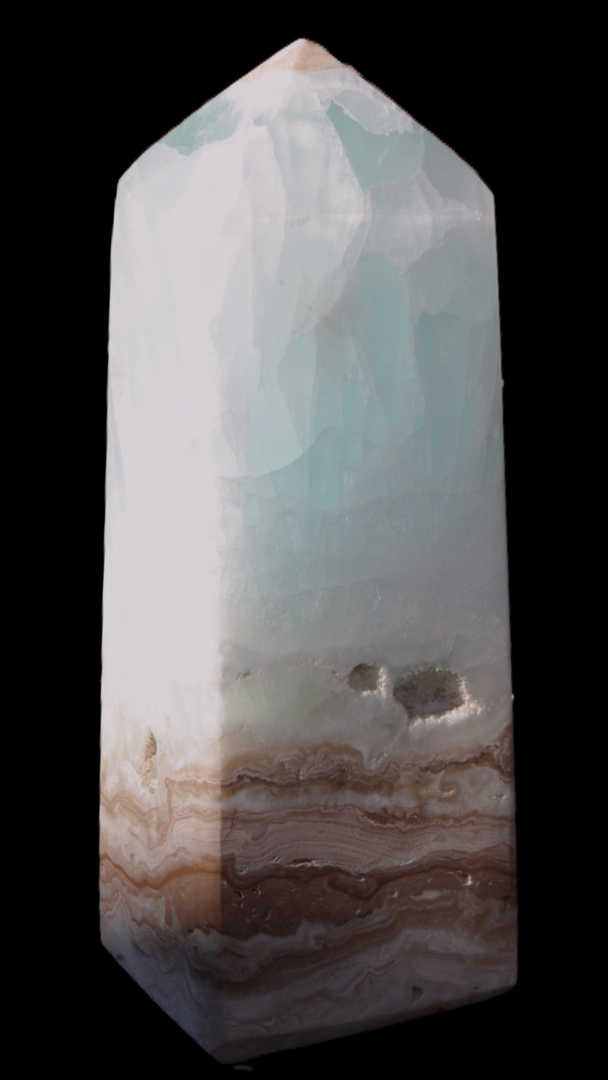 Caribbean Calcite Blue Aragonite obelisk 46*32*128mm 468.6g Rocks and Things Store