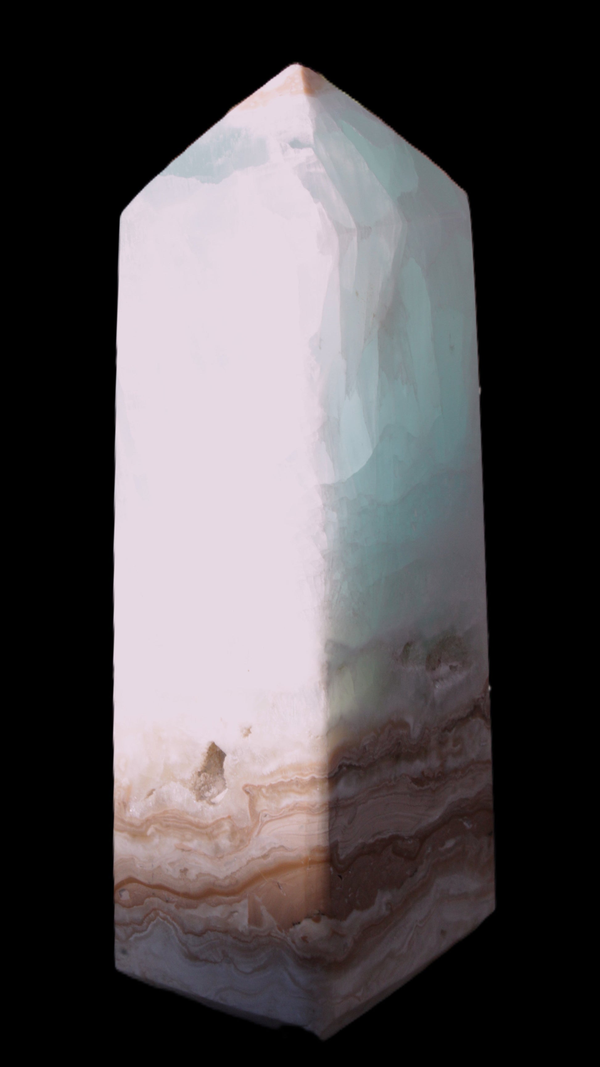 Caribbean Calcite Blue Aragonite obelisk 46*32*128mm 468.6g Rocks and Things Store