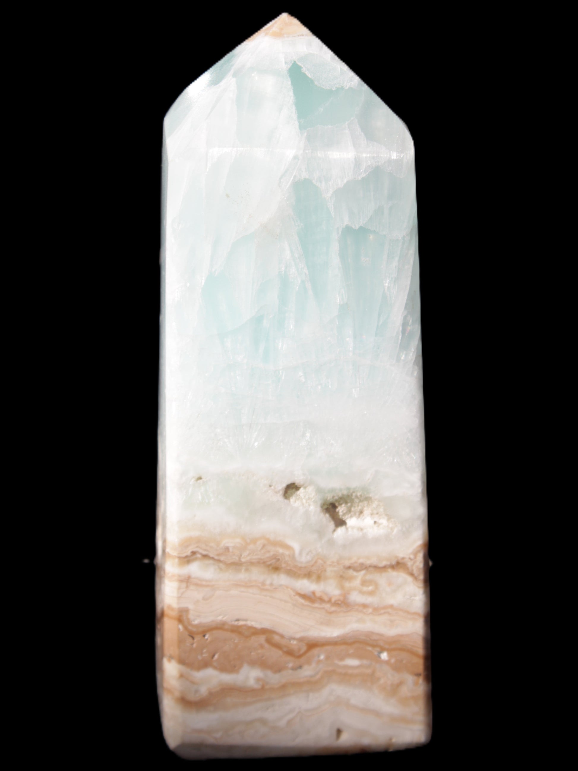 Caribbean Calcite Blue Aragonite obelisk 46*32*128mm 468.6g Rocks and Things Store