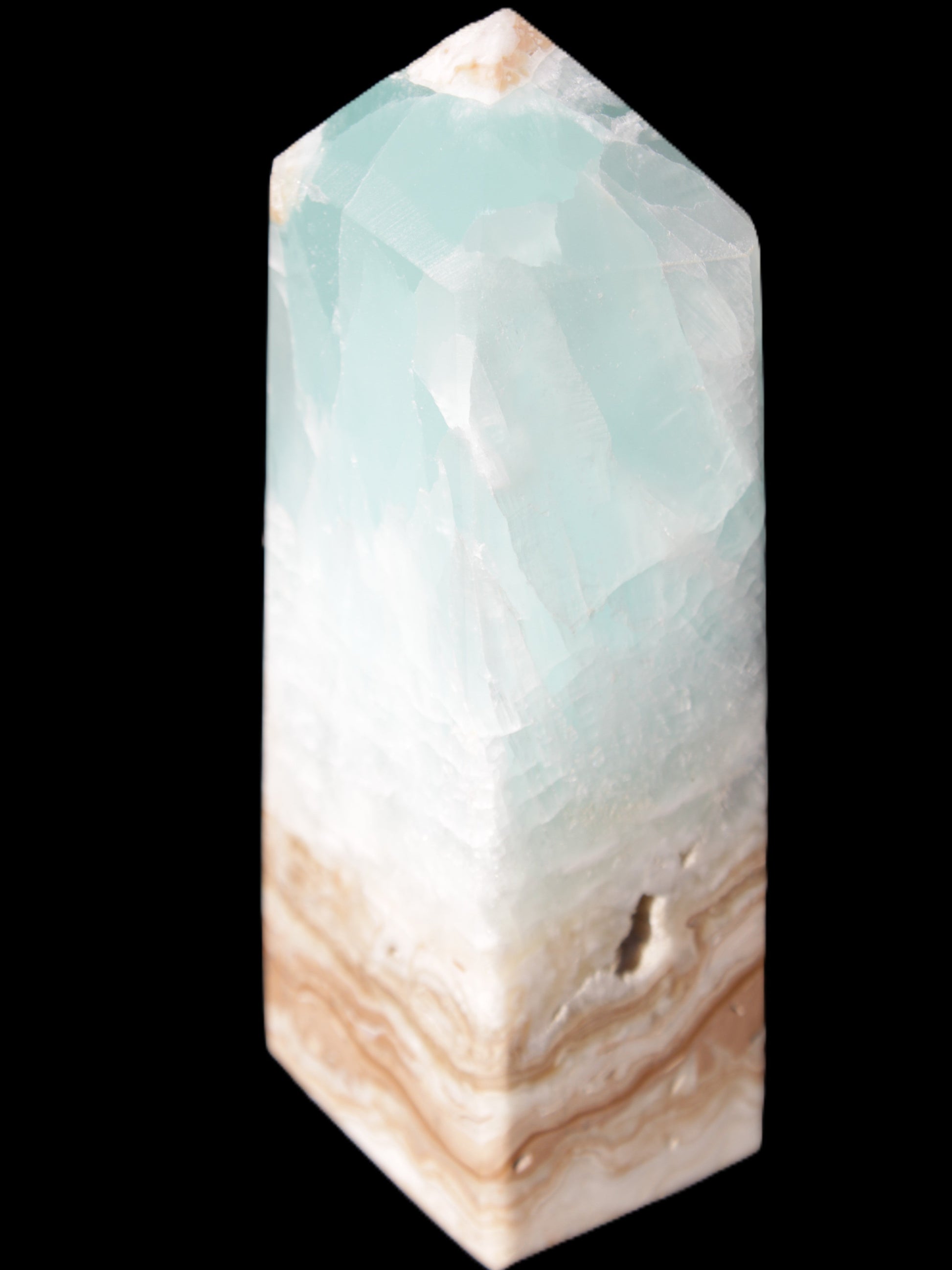 Caribbean Calcite Blue Aragonite obelisk 46*32*128mm 468.6g Rocks and Things Store