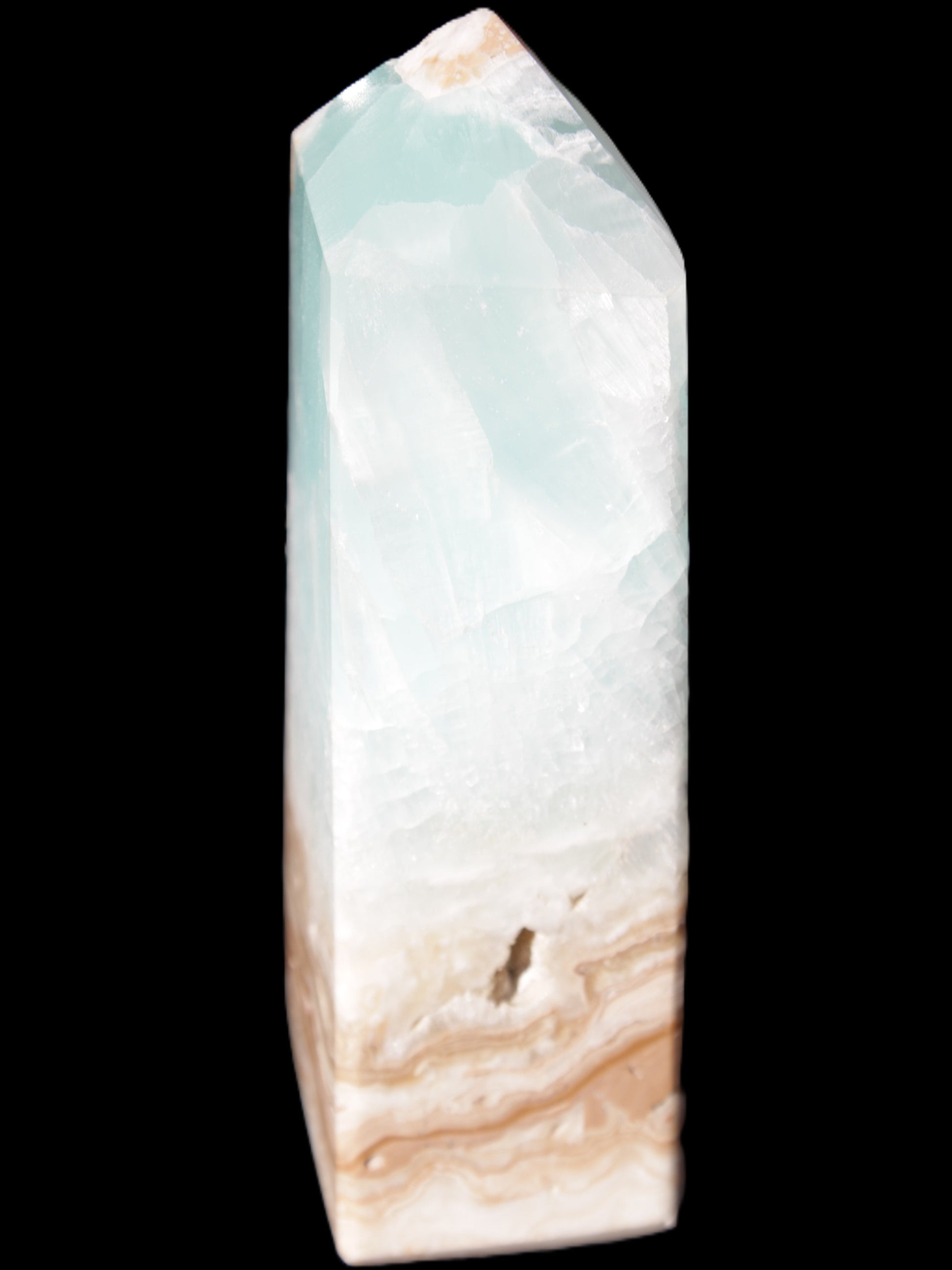 Caribbean Calcite Blue Aragonite obelisk 46*32*128mm 468.6g Rocks and Things Store