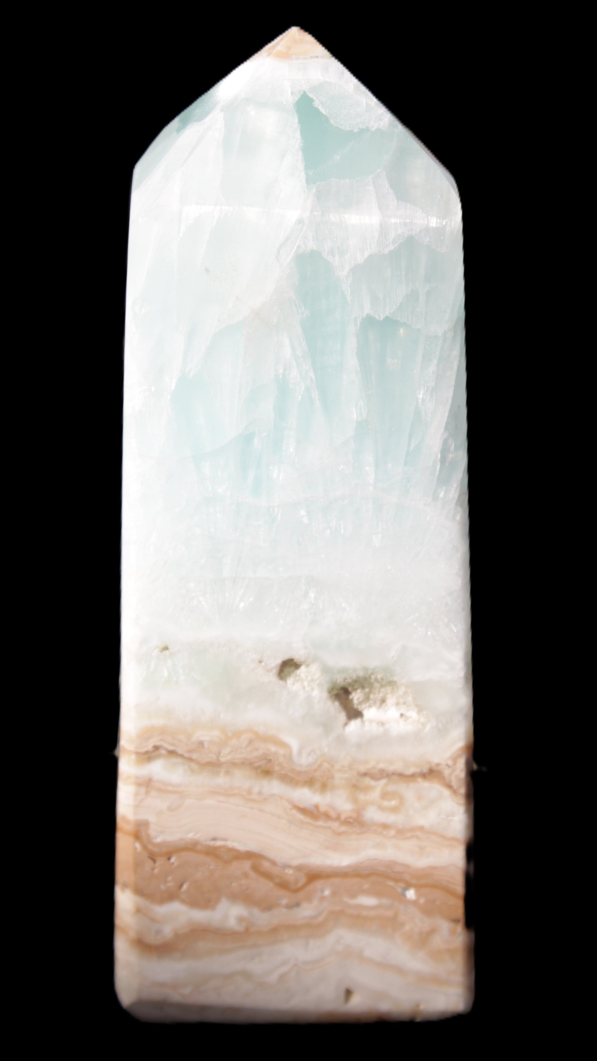 Caribbean Calcite Blue Aragonite obelisk 46*32*128mm 468.6g Rocks and Things Store
