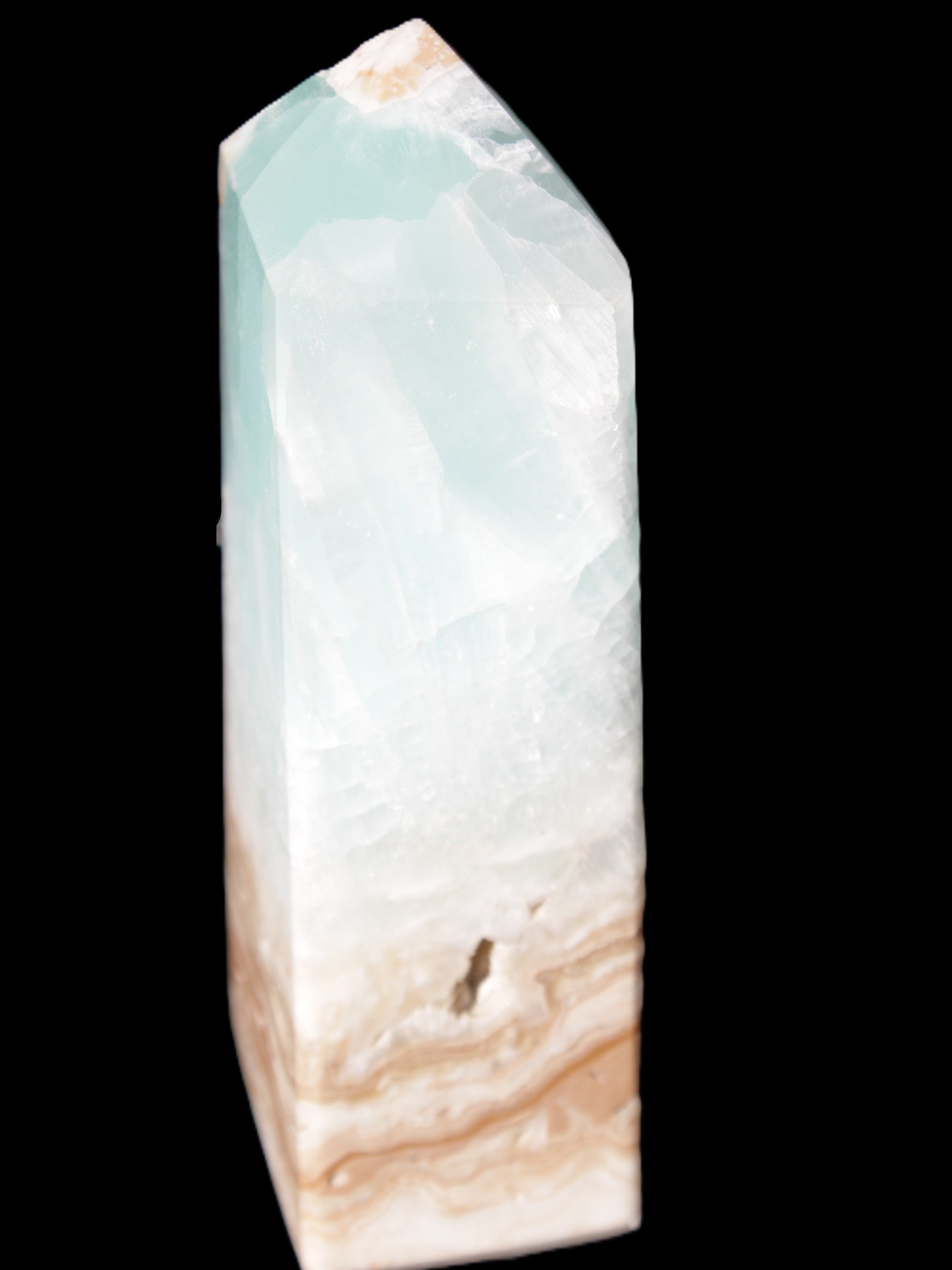 Caribbean Calcite Blue Aragonite obelisk 46*32*128mm 468.6g Rocks and Things Store