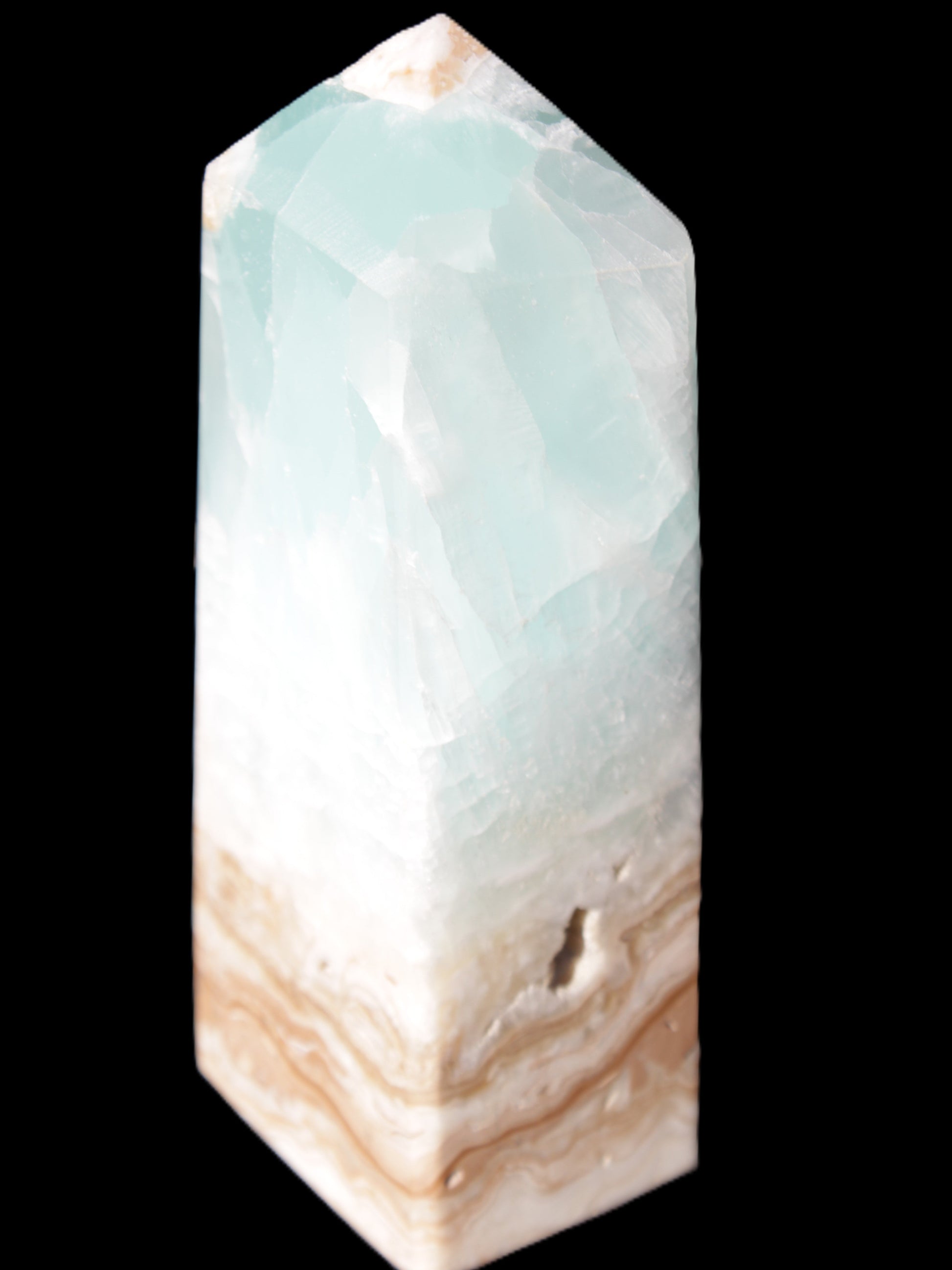 Caribbean Calcite Blue Aragonite obelisk 46*32*128mm 468.6g Rocks and Things Store
