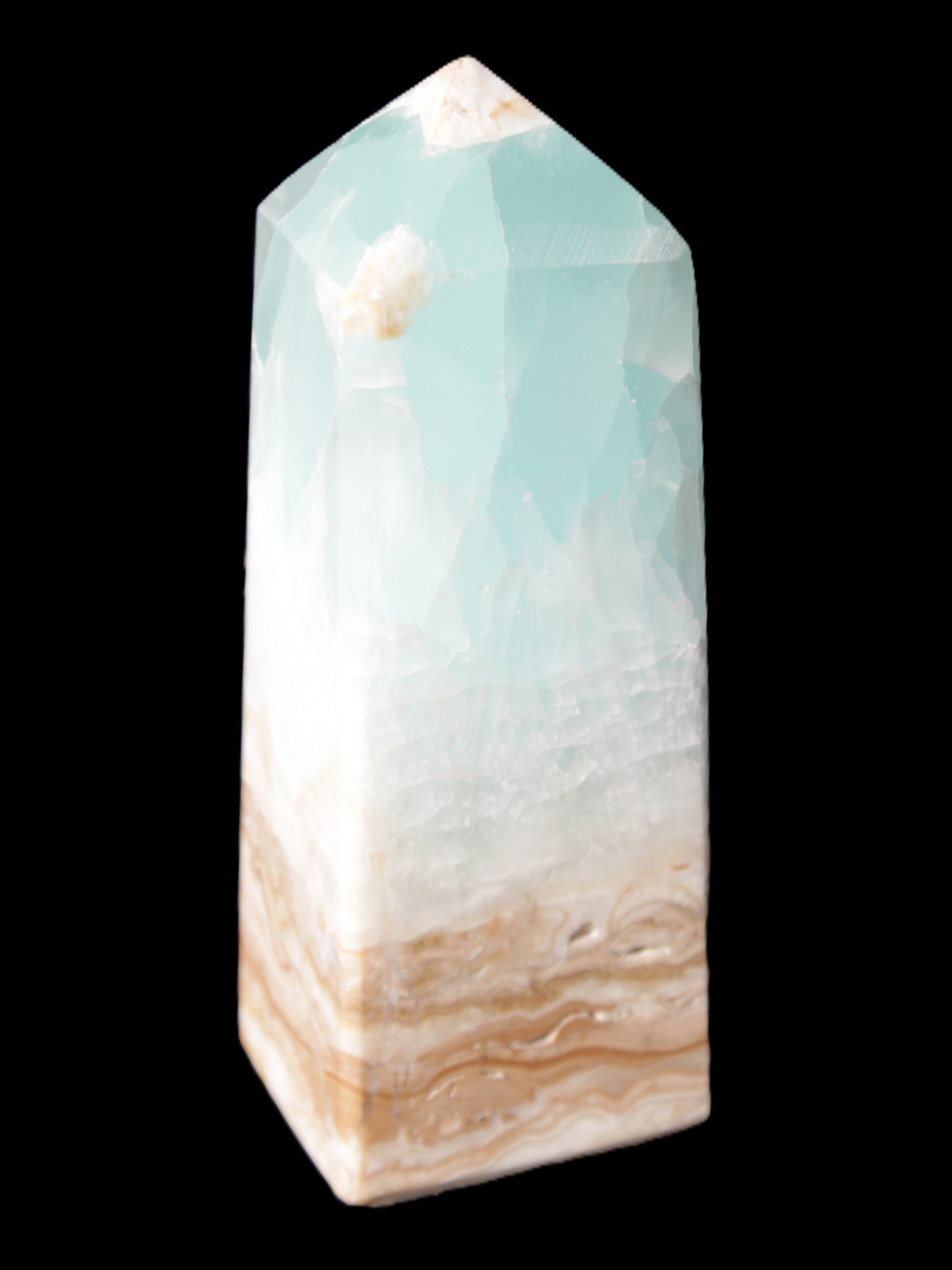 Caribbean Calcite Blue Aragonite obelisk 46*32*128mm 468.6g Rocks and Things Store