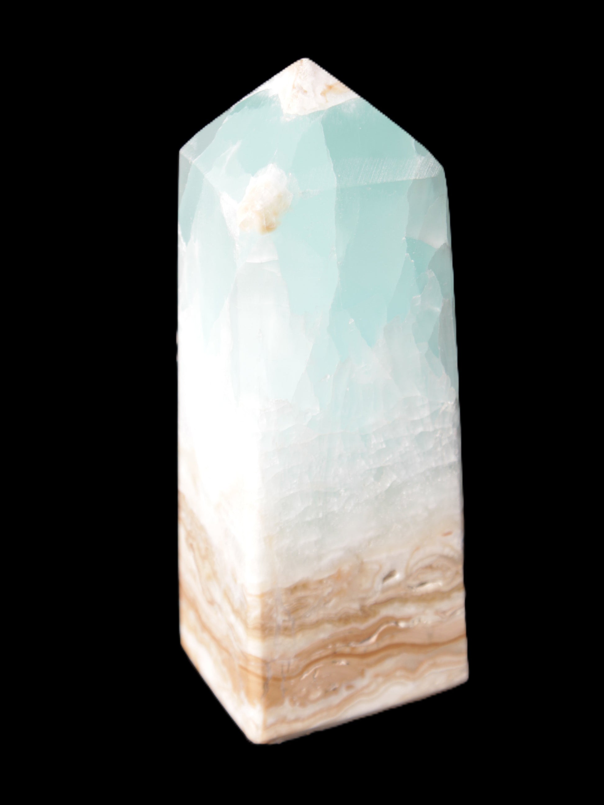 Caribbean Calcite Blue Aragonite obelisk 46*32*128mm 468.6g Rocks and Things Store