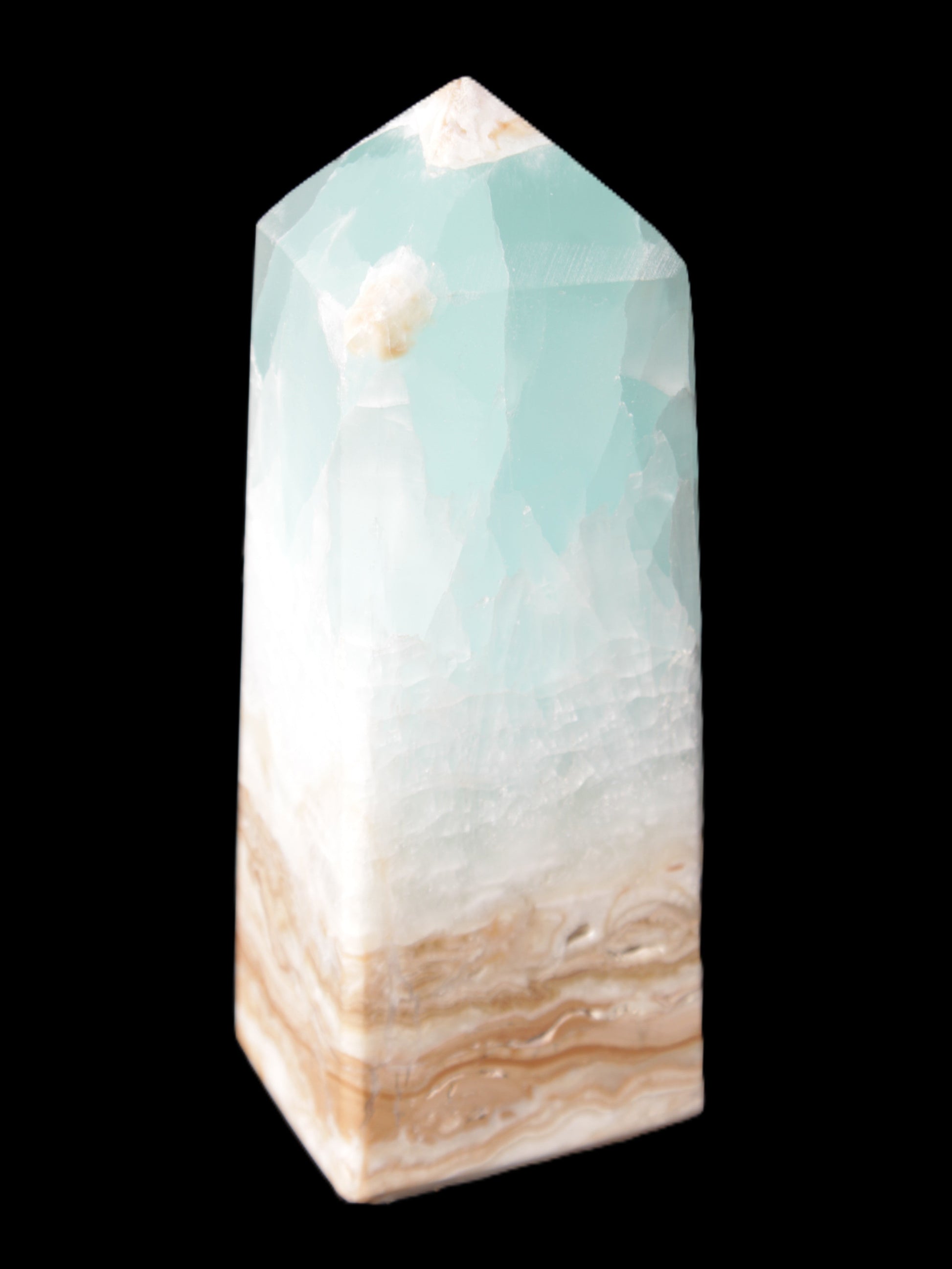 Caribbean Calcite Blue Aragonite obelisk 46*32*128mm 468.6g Rocks and Things Store