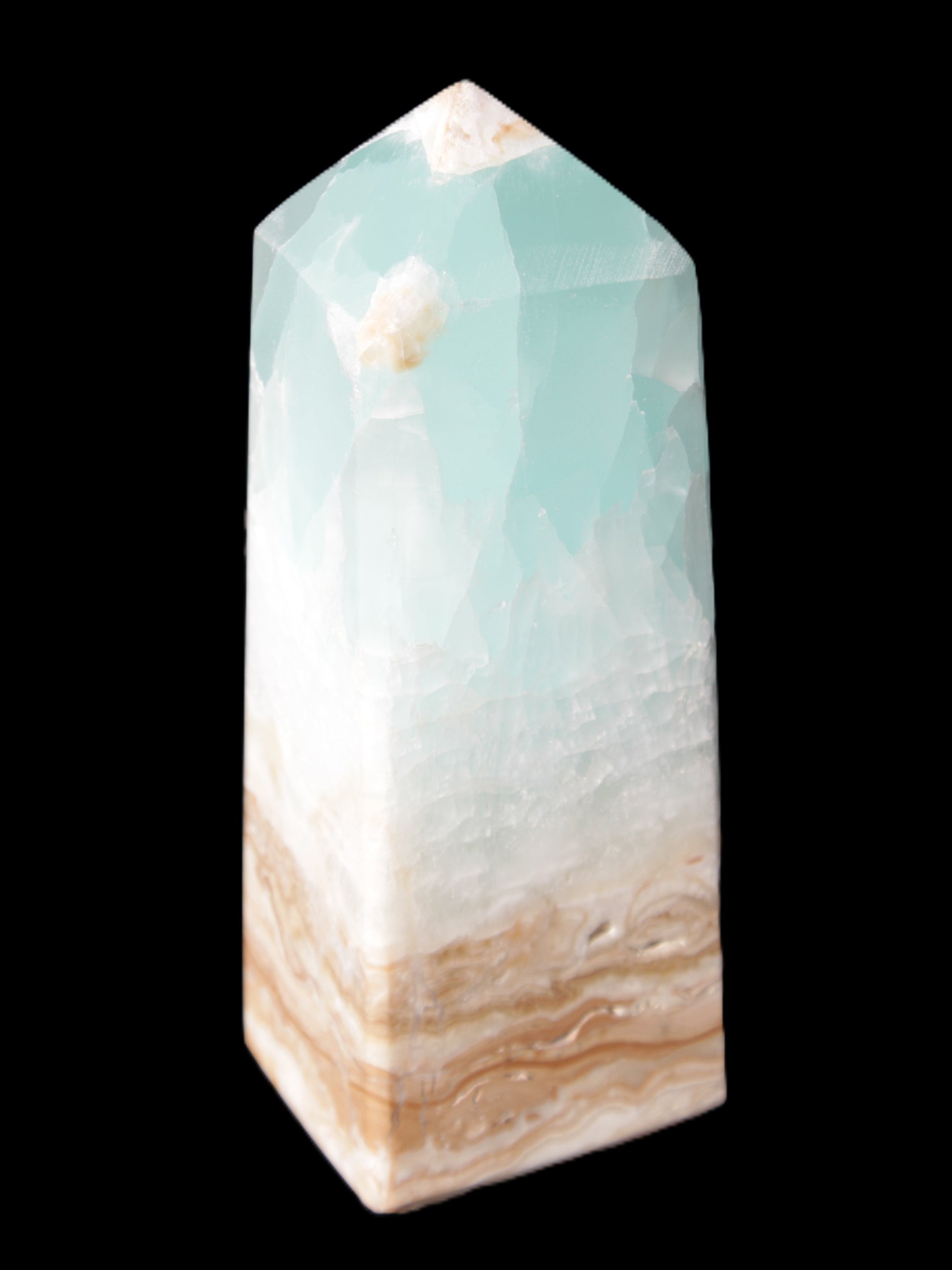 Caribbean Calcite Blue Aragonite obelisk 46*32*128mm 468.6g Rocks and Things Store