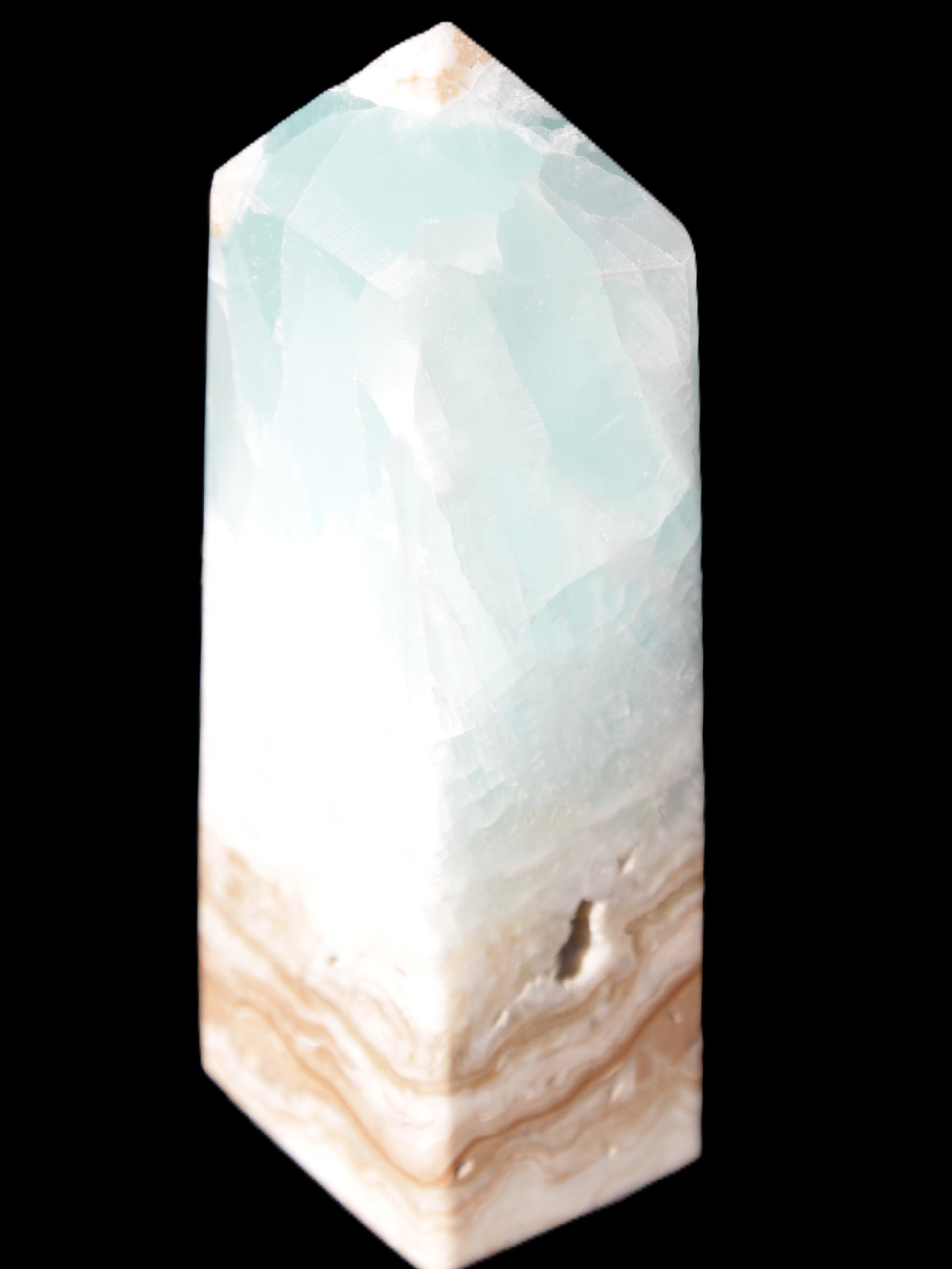 Caribbean Calcite Blue Aragonite obelisk 46*32*128mm 468.6g Rocks and Things Store