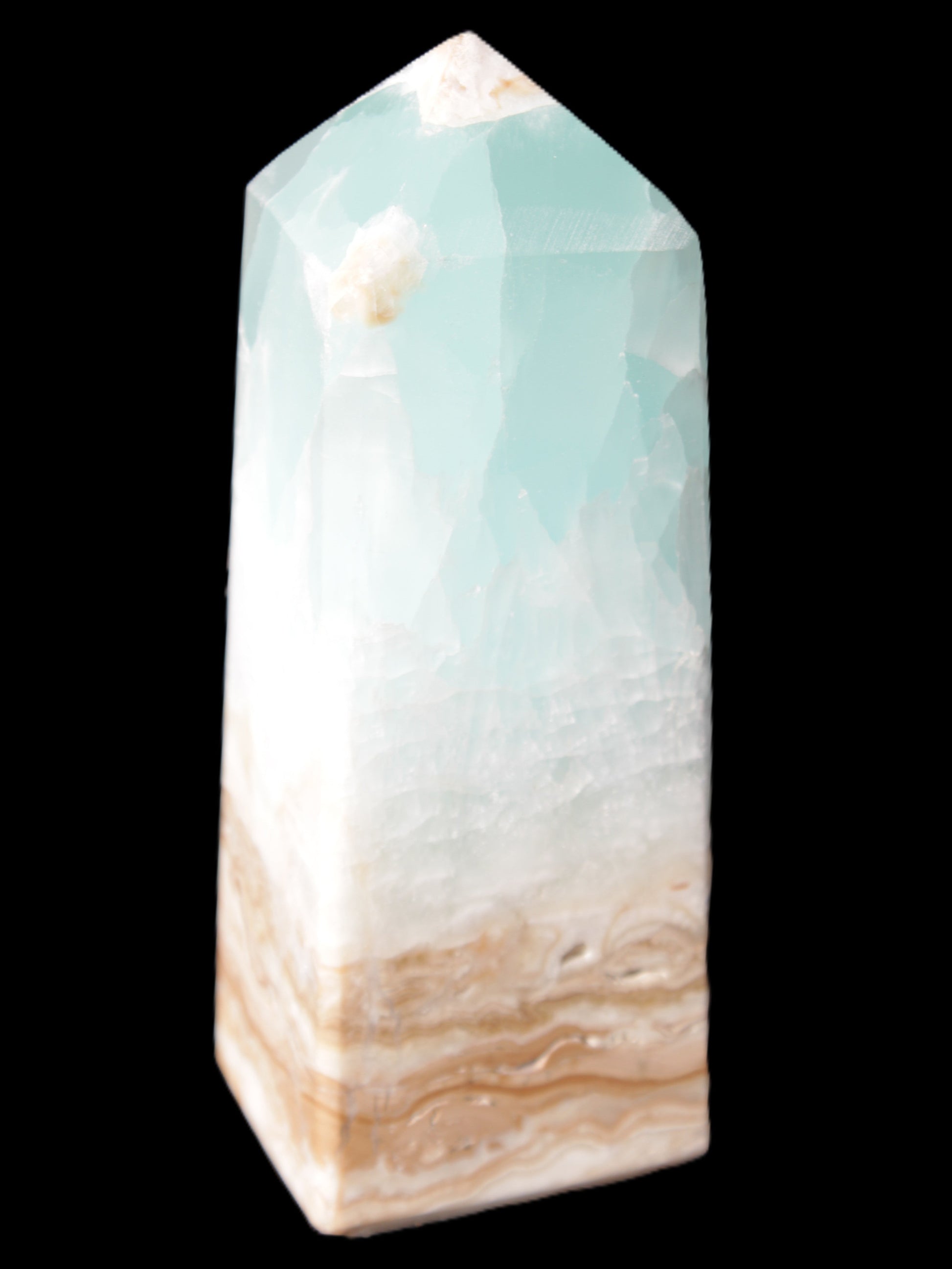 Caribbean Calcite Blue Aragonite obelisk 46*32*128mm 468.6g Rocks and Things Store