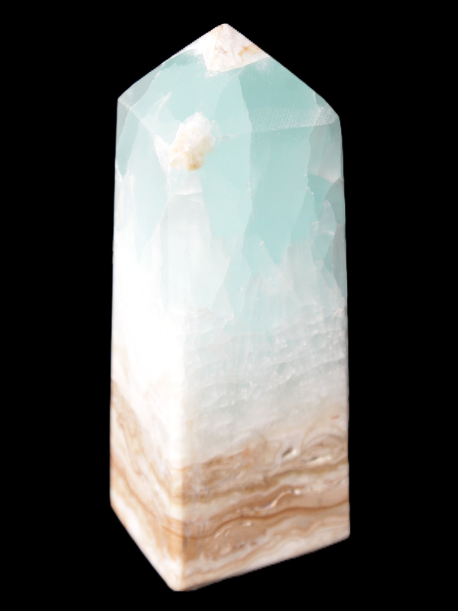 Caribbean Calcite Blue Aragonite obelisk 46*32*128mm 468.6g Rocks and Things Store
