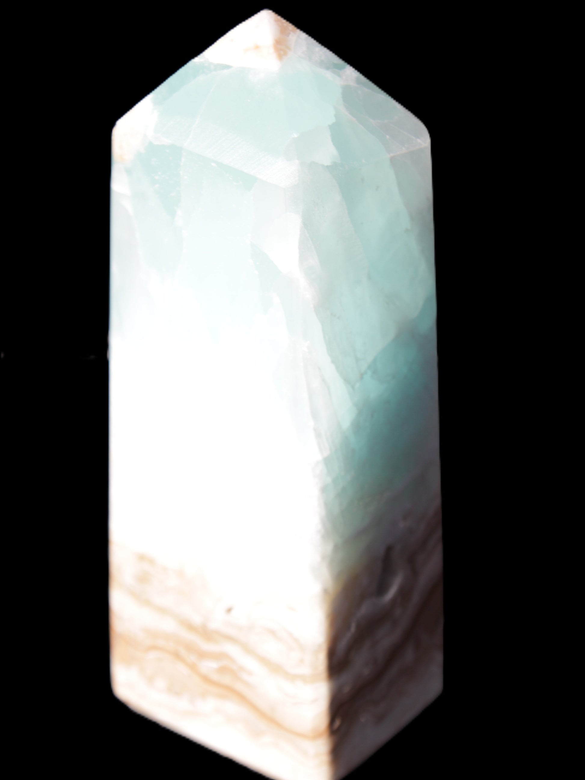 Caribbean Calcite Blue Aragonite obelisk 46*32*128mm 468.6g Rocks and Things Store