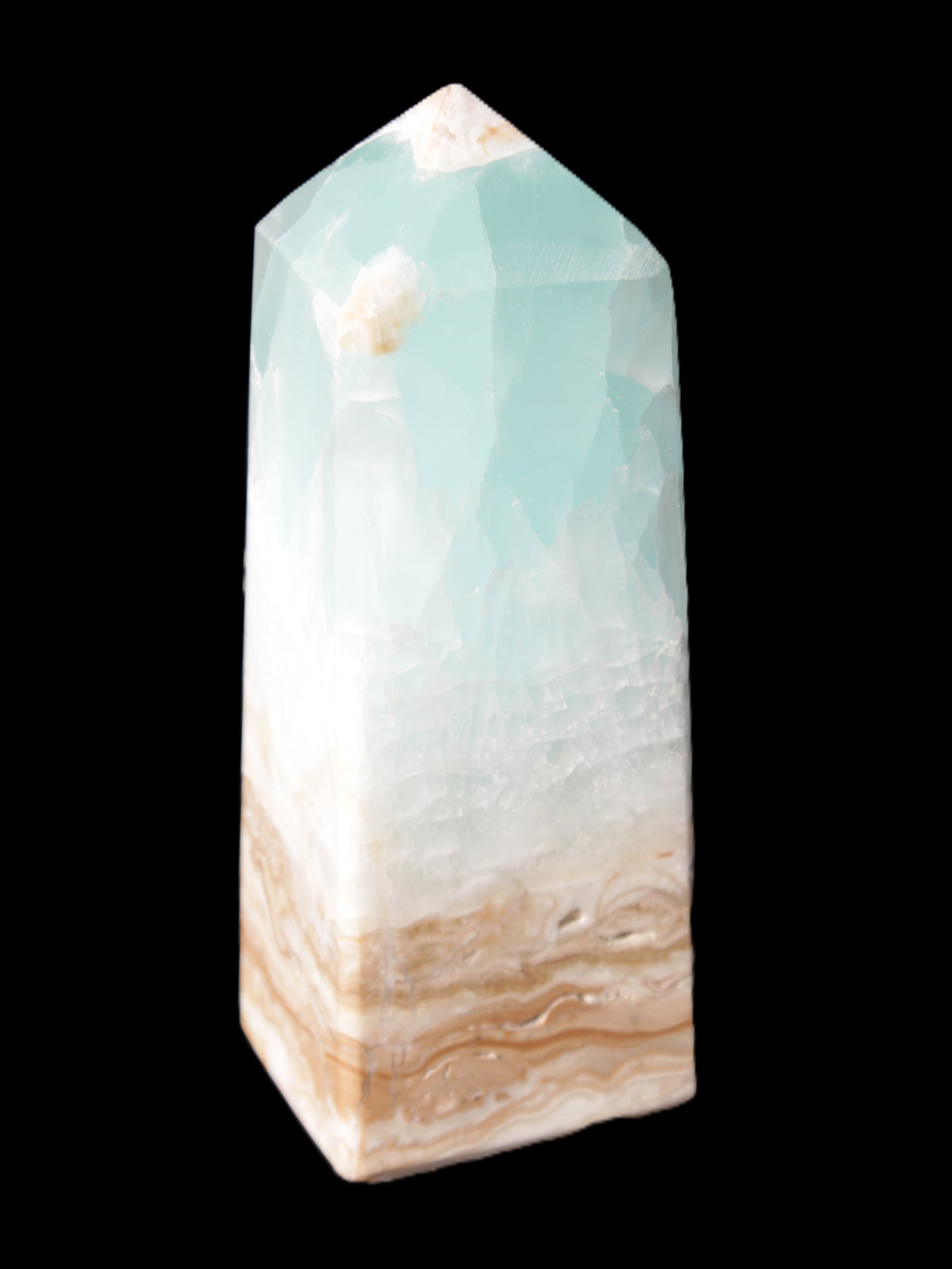 Caribbean Calcite Blue Aragonite obelisk 46*32*128mm 468.6g Rocks and Things Store