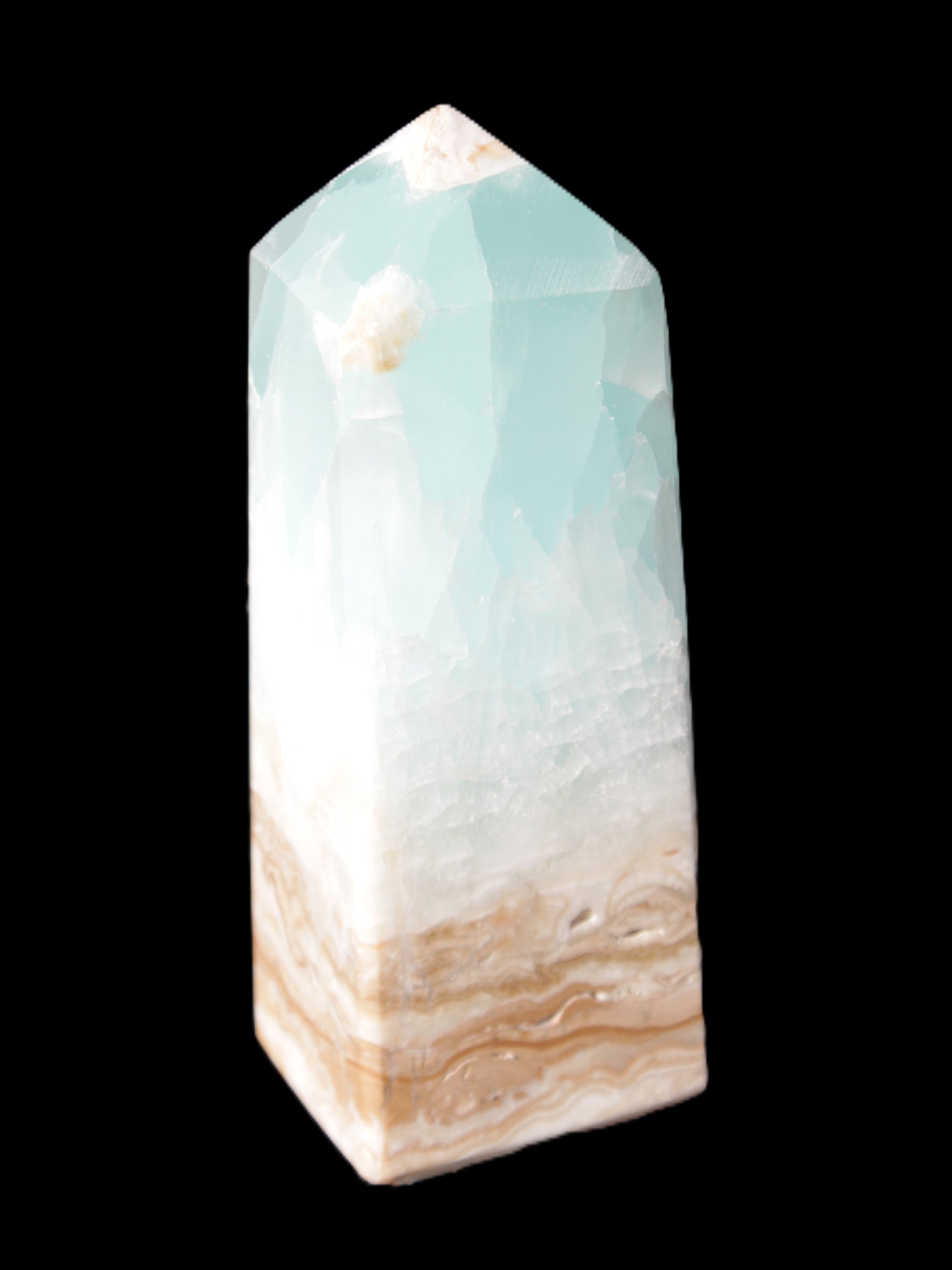 Caribbean Calcite Blue Aragonite obelisk 46*32*128mm 468.6g Rocks and Things Store