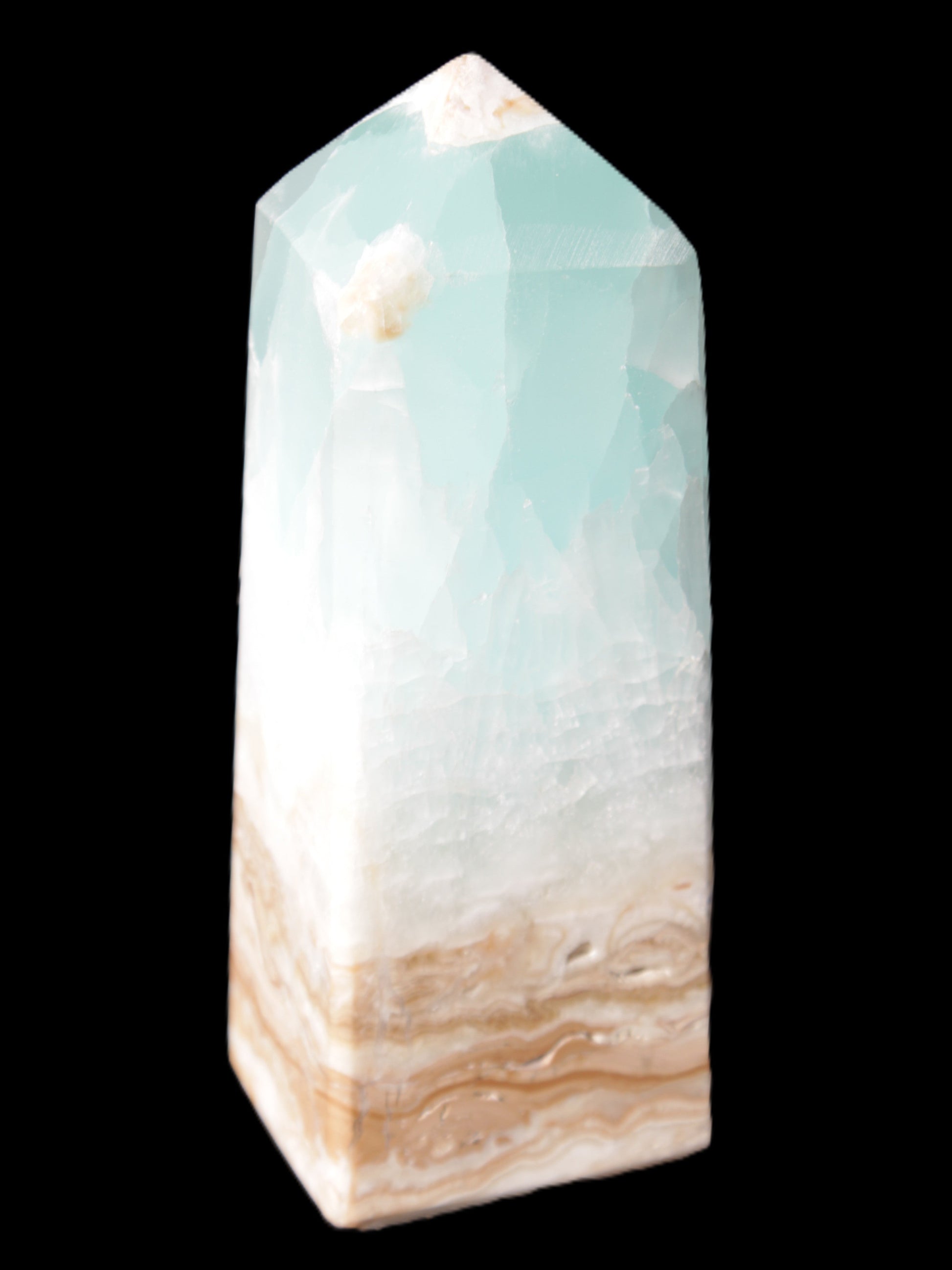 Caribbean Calcite Blue Aragonite obelisk 46*32*128mm 468.6g Rocks and Things Store