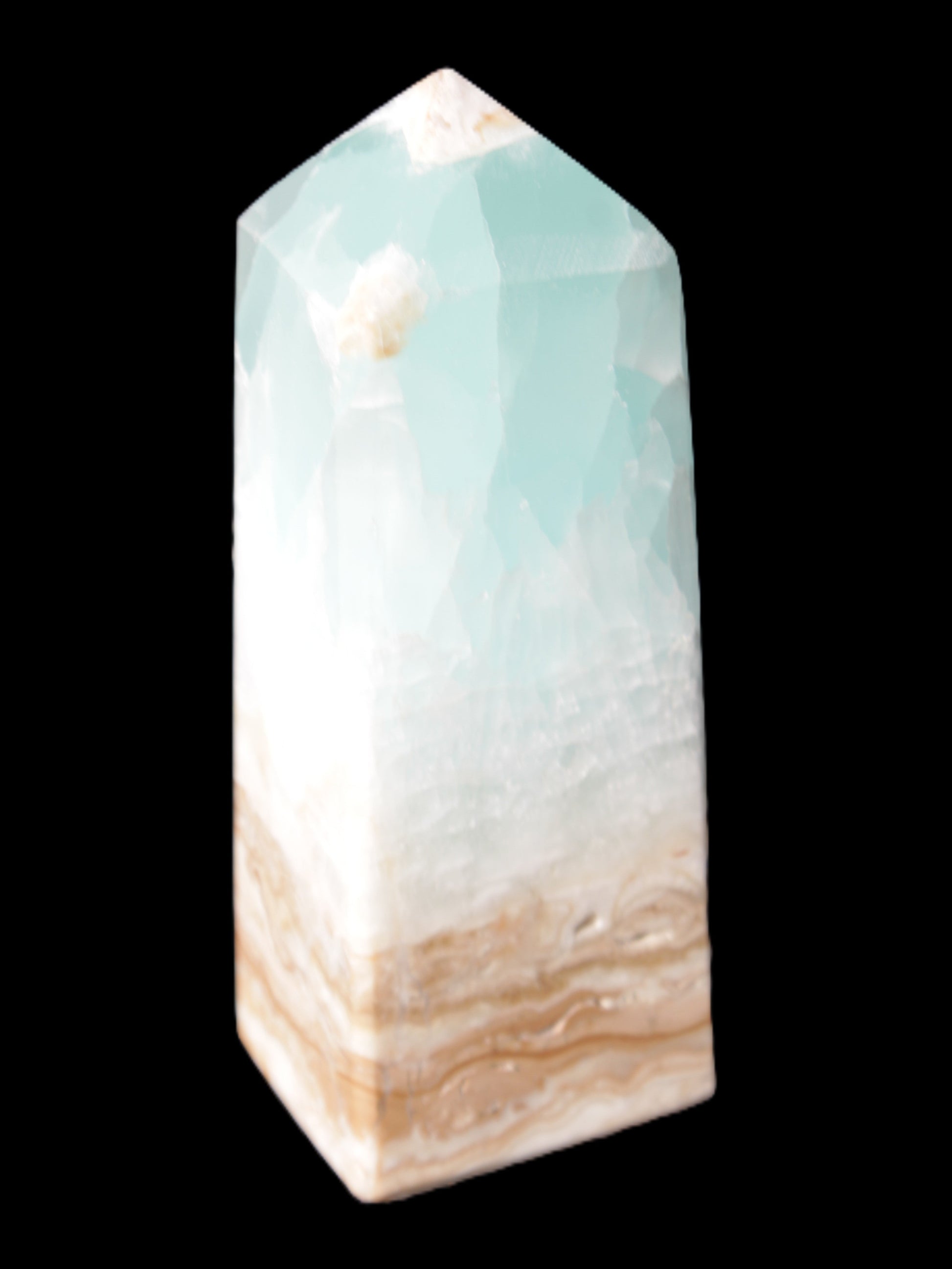 Caribbean Calcite Blue Aragonite obelisk 46*32*128mm 468.6g Rocks and Things Store